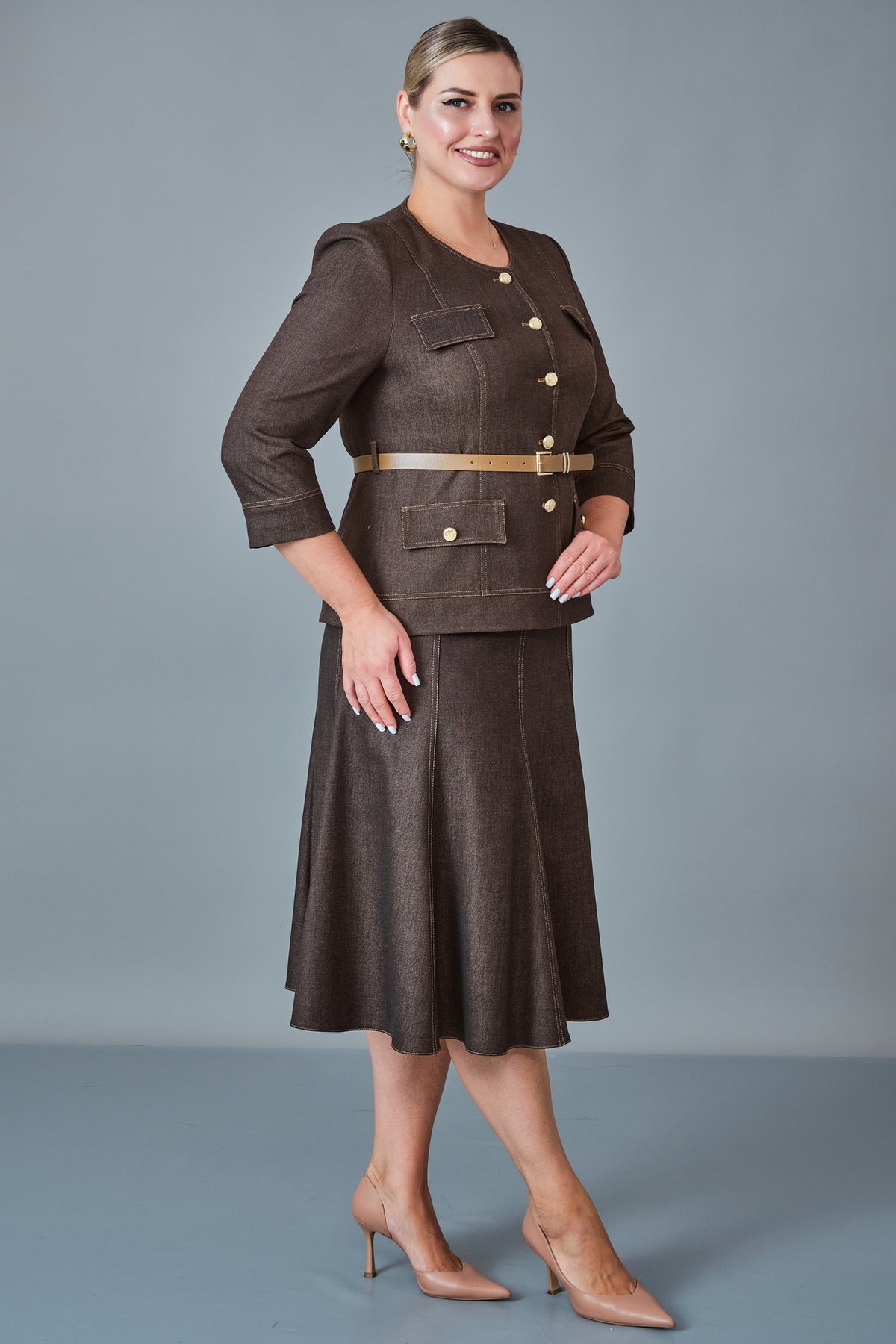 Hatunca - Plus Size Suit (HTC27K184036BB)