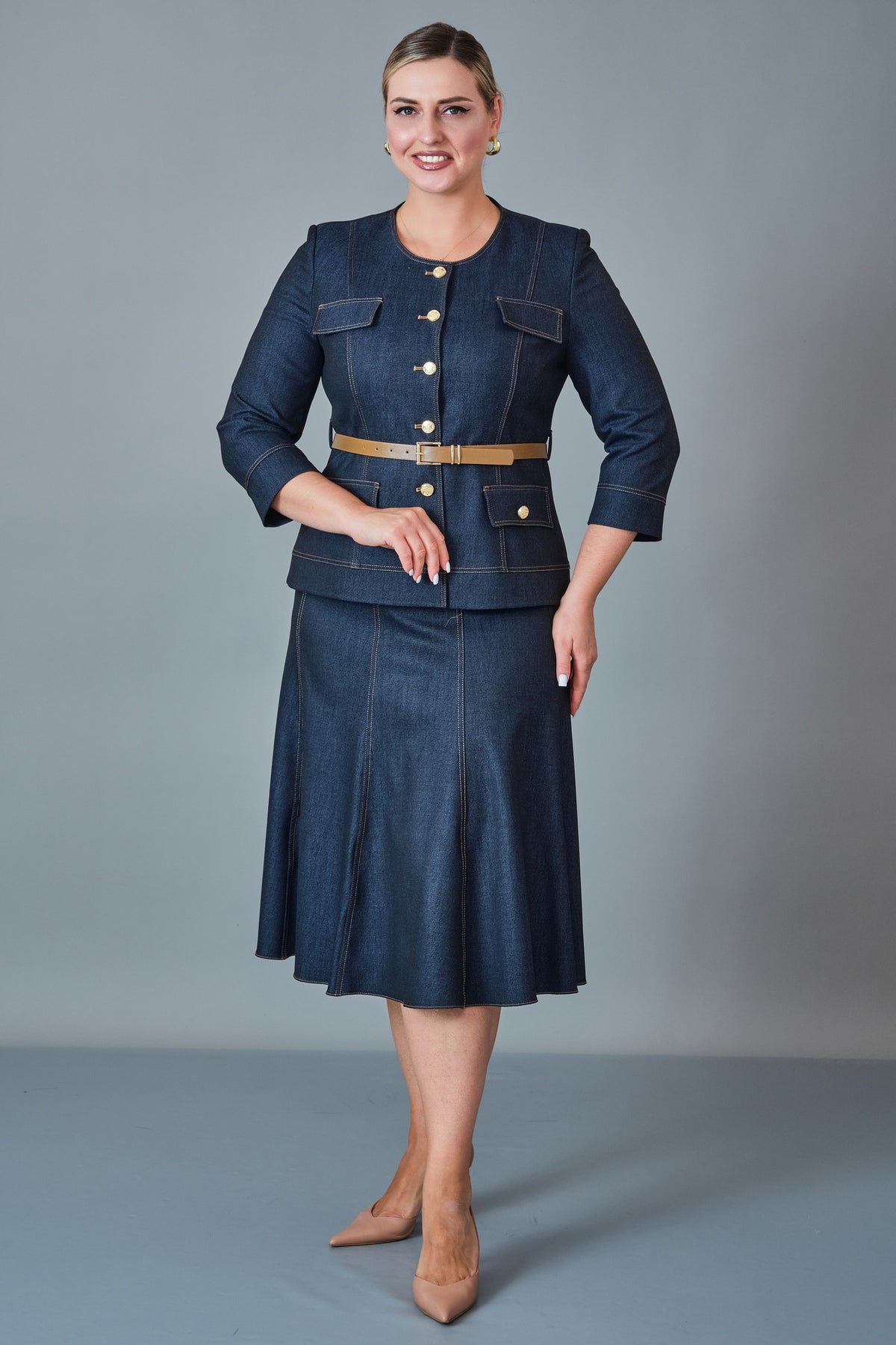 Hatunca - Plus Size Suit (HTC27K184036BB)