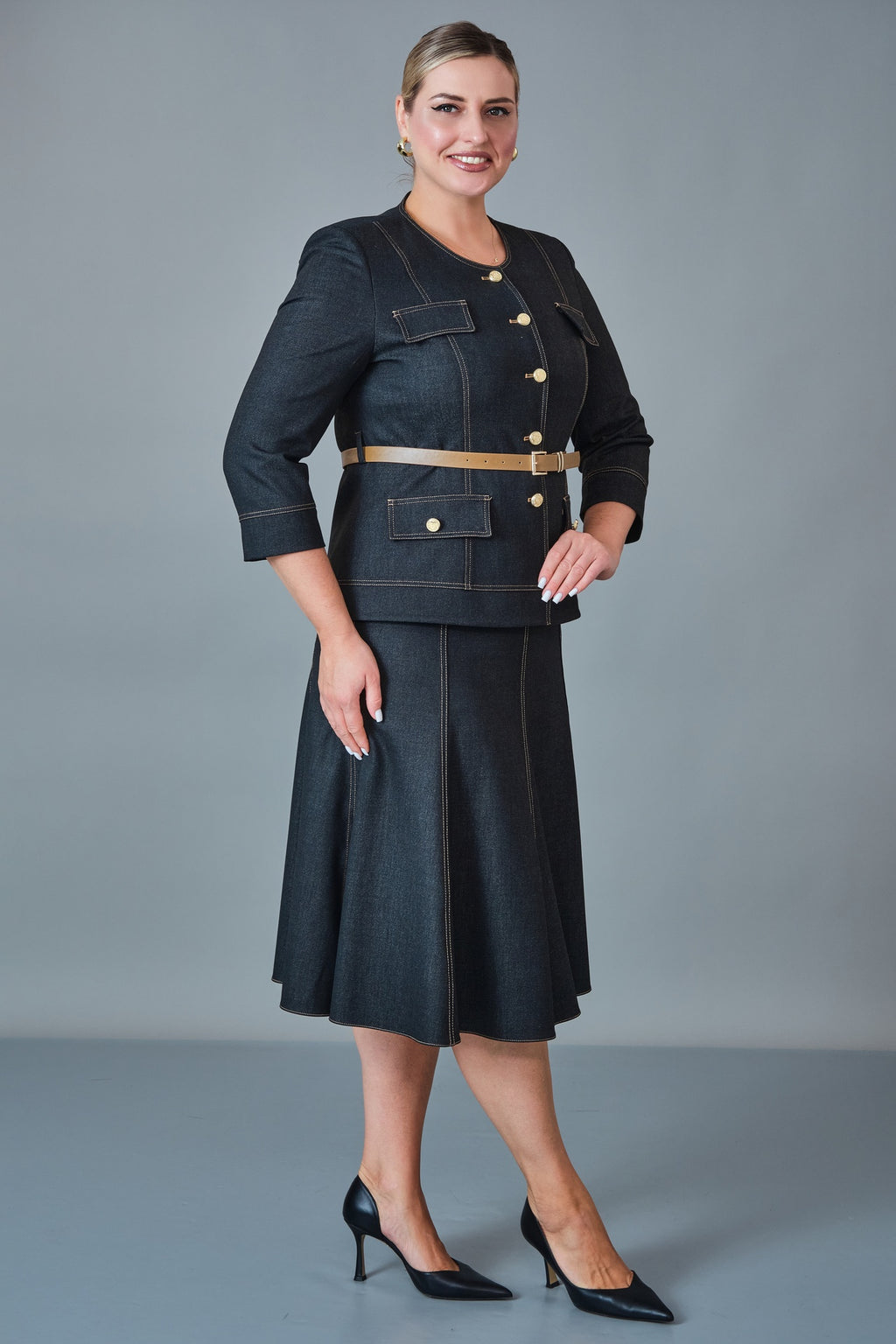 Hatunca - Plus Size Suit (HTC27K184036BB)