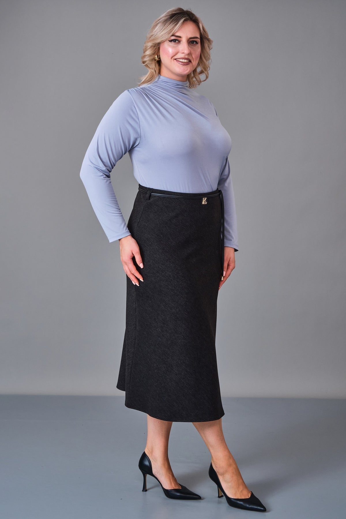 Elitline - Plus Size Skirt (ELT27K2-22-4037) - 8690200250484