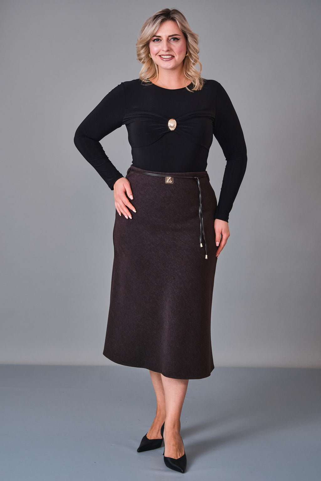 Elitline - Plus Size Skirt (ELT27K2-22-4037) - 8690200250491