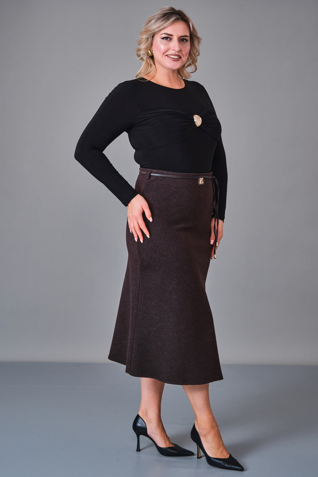 Elitline - Plus Size Skirt (ELT27K2-22-4037) - 8690200250491