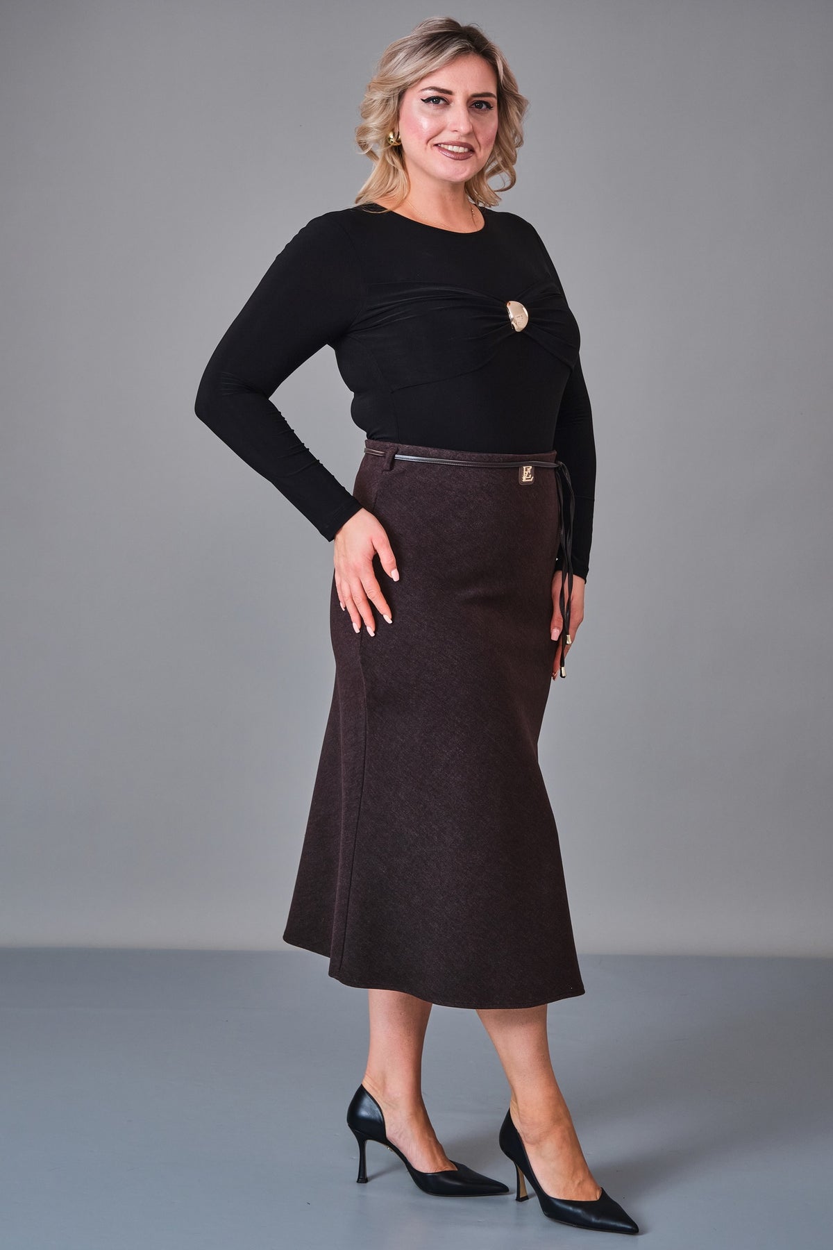 Elitline - Plus Size Skirt (ELT27K2-22-4037) - 8690200250491