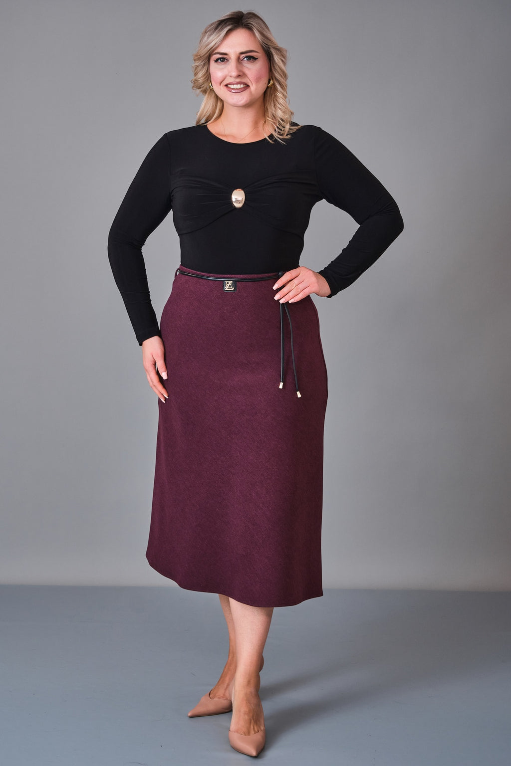 Elitline - Plus Size Skirt (ELT27K2-22-4037) - 8690200250507