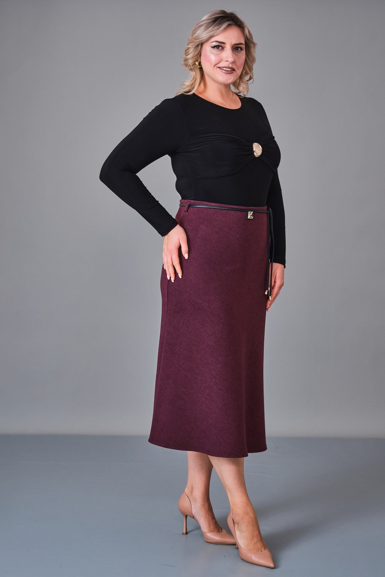 Elitline - Plus Size Skirt (ELT27K2-22-4037) - 8690200250507