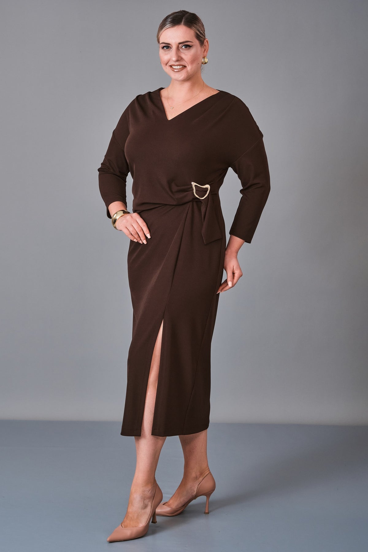 Laluce - Plus Size Dress (L2.K27.ELB.2E712) - 8690200251085