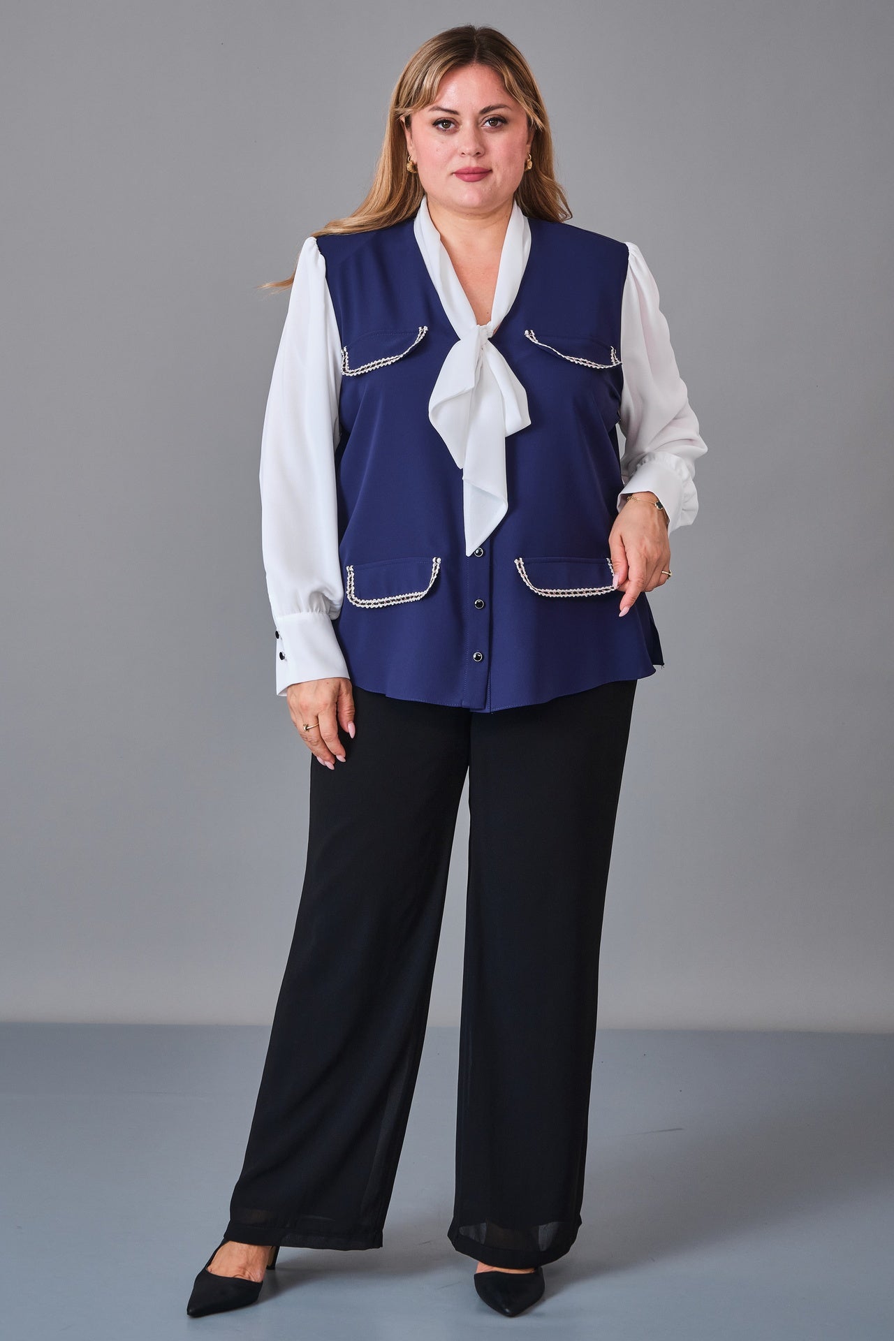 Kifayet - Extended Plus Size Shirt (KFT27K23525-20) - 8690200251603
