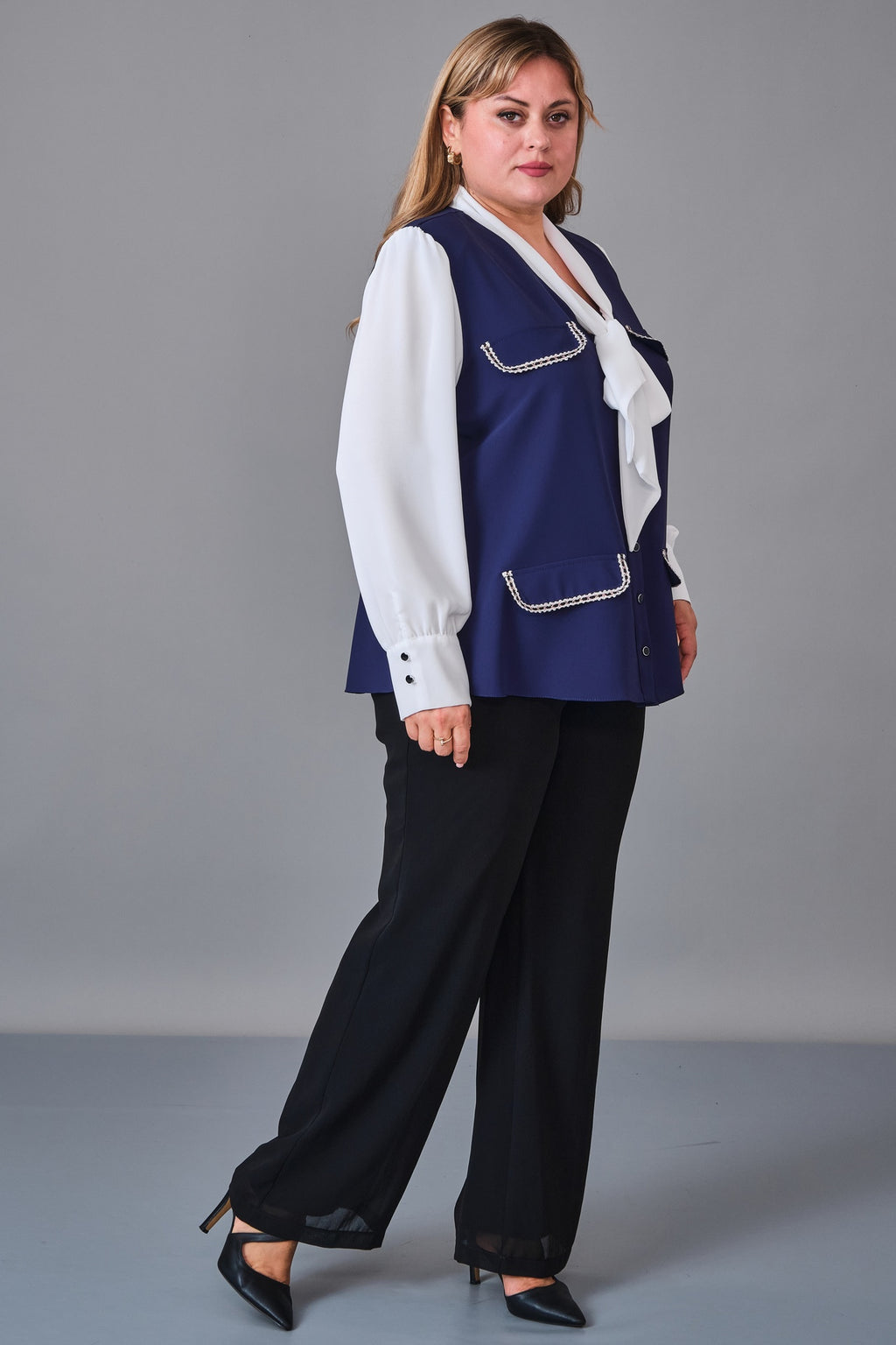 Kifayet - Extended Plus Size Shirt (KFT27K23525-20) - 8690200251603