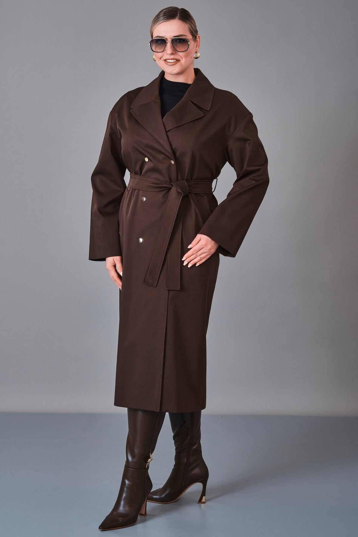 Renata - Plus Size Trench Coat (REN27KP1592.2)
