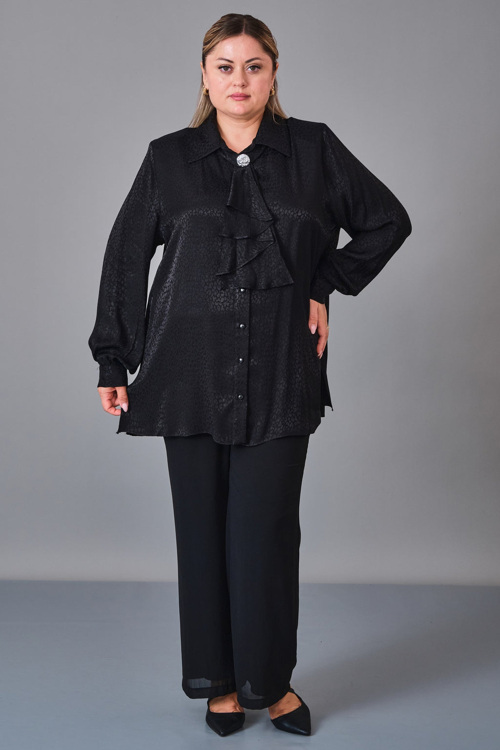 Kifayet - Extended Plus Size Shirt (KFT27K23815)