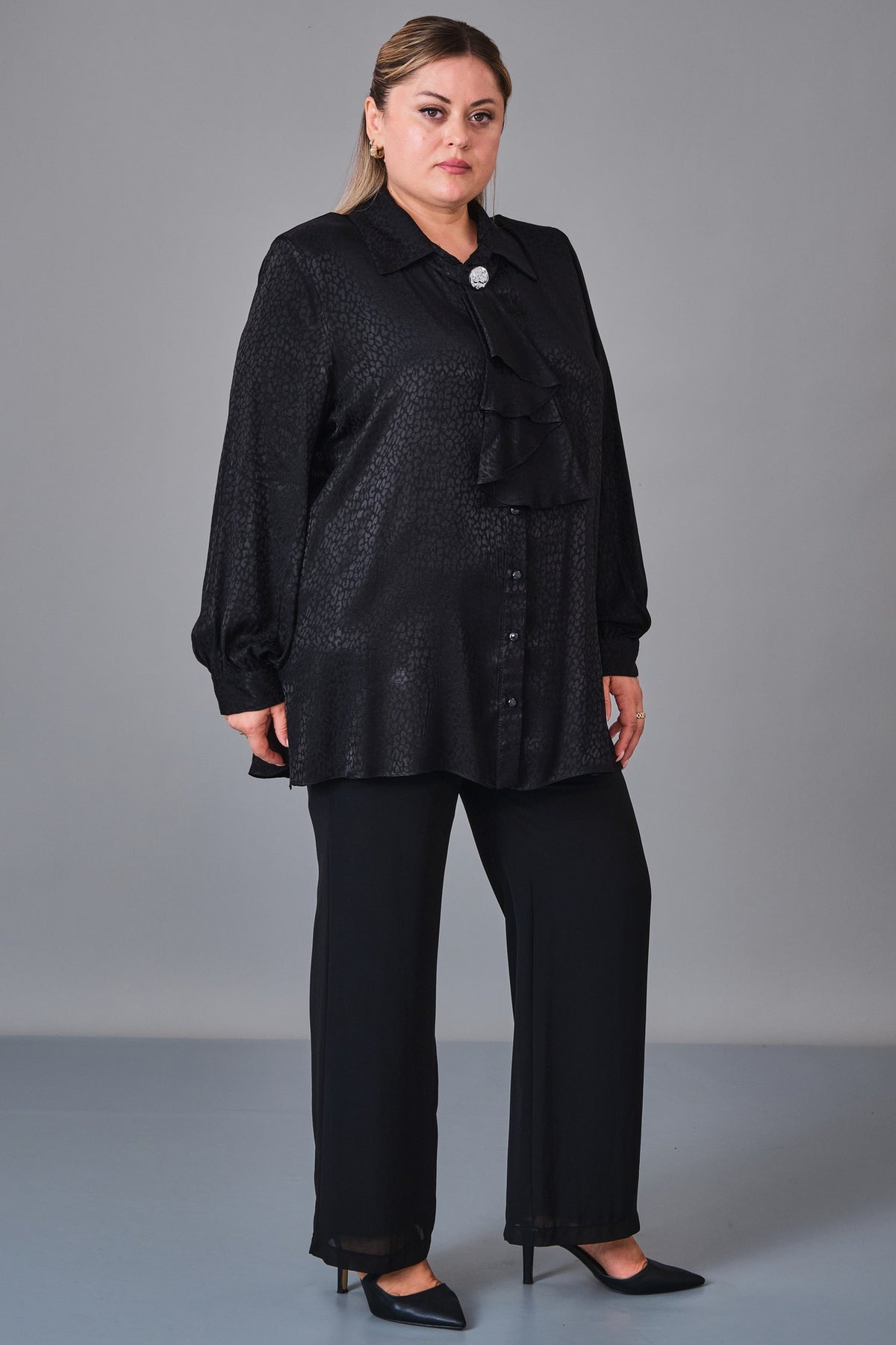Kifayet - Extended Plus Size Shirt (KFT27K23815)