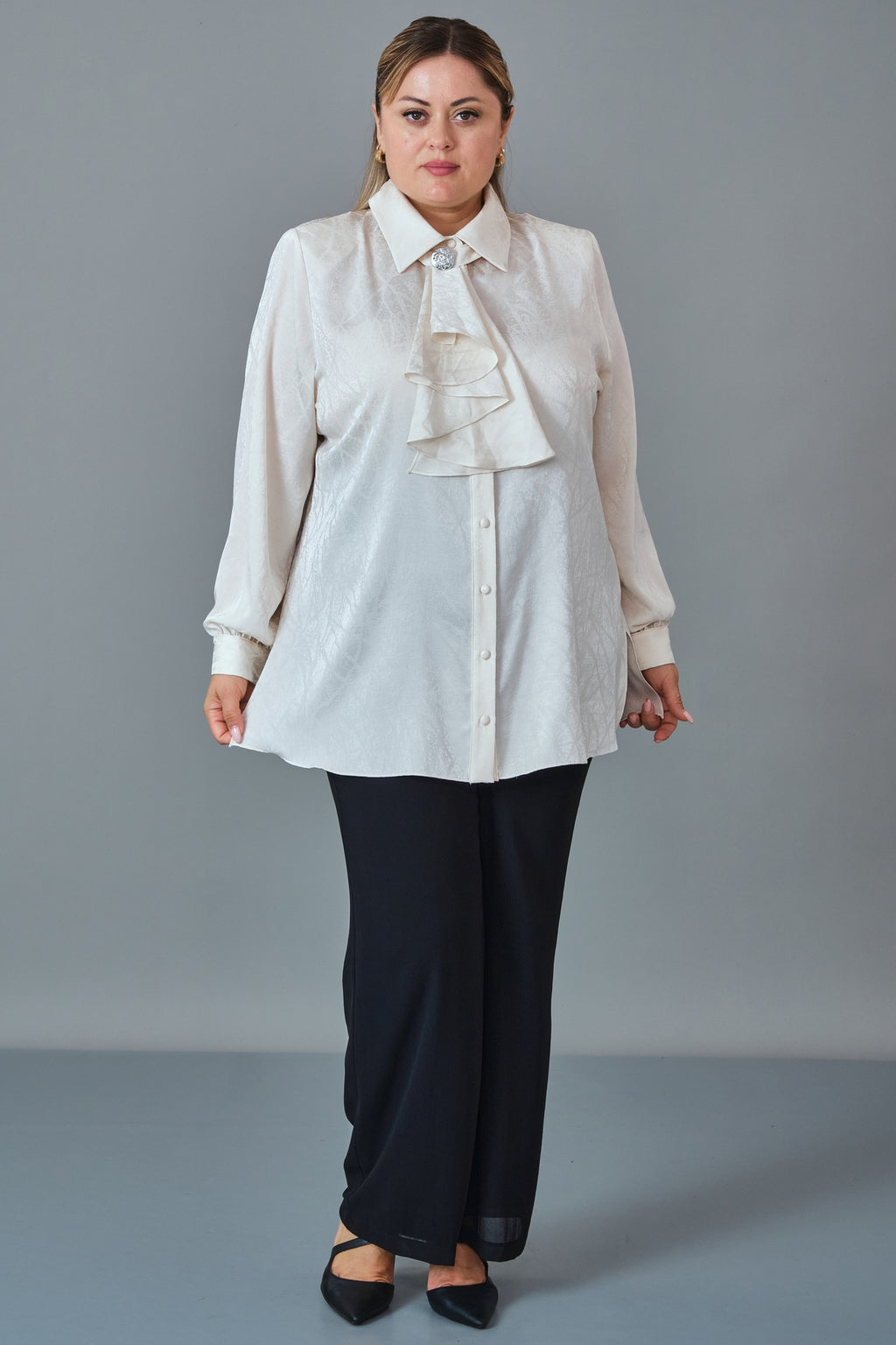 Kifayet - Extended Plus Size Shirt (KFT27K23815)