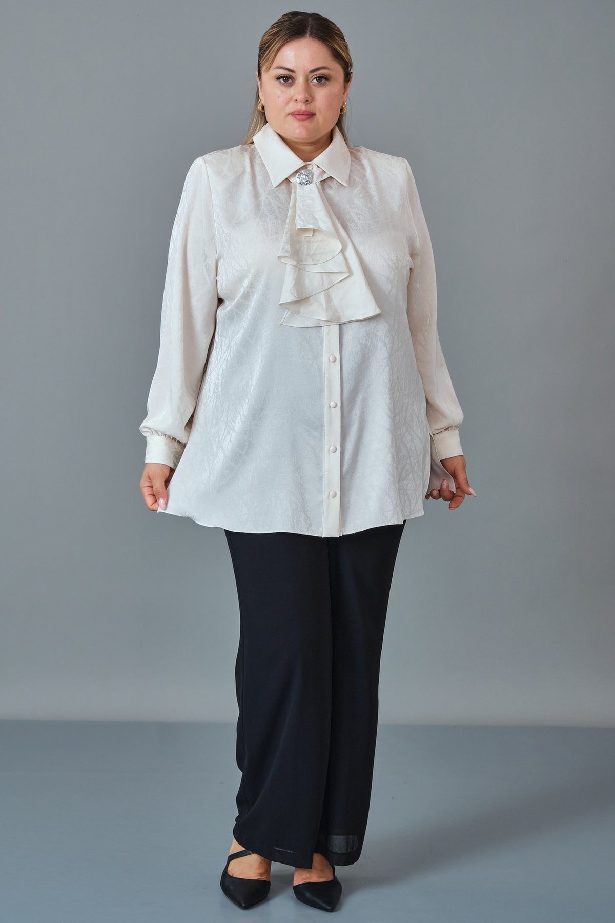 Kifayet - Extended Plus Size Shirt (KFT27K23815)