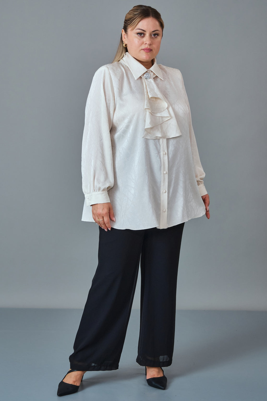 Kifayet - Extended Plus Size Shirt (KFT27K23815)
