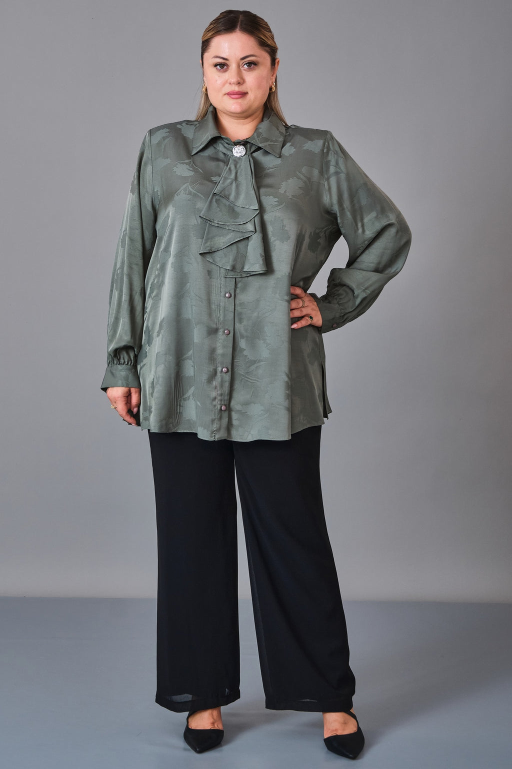 Kifayet - Extended Plus Size Shirt (KFT27K23815)