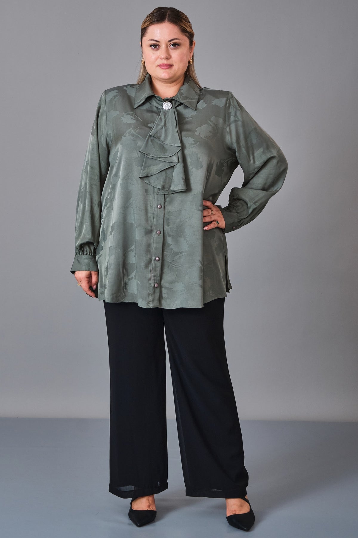 Kifayet - Extended Plus Size Shirt (KFT27K23815)