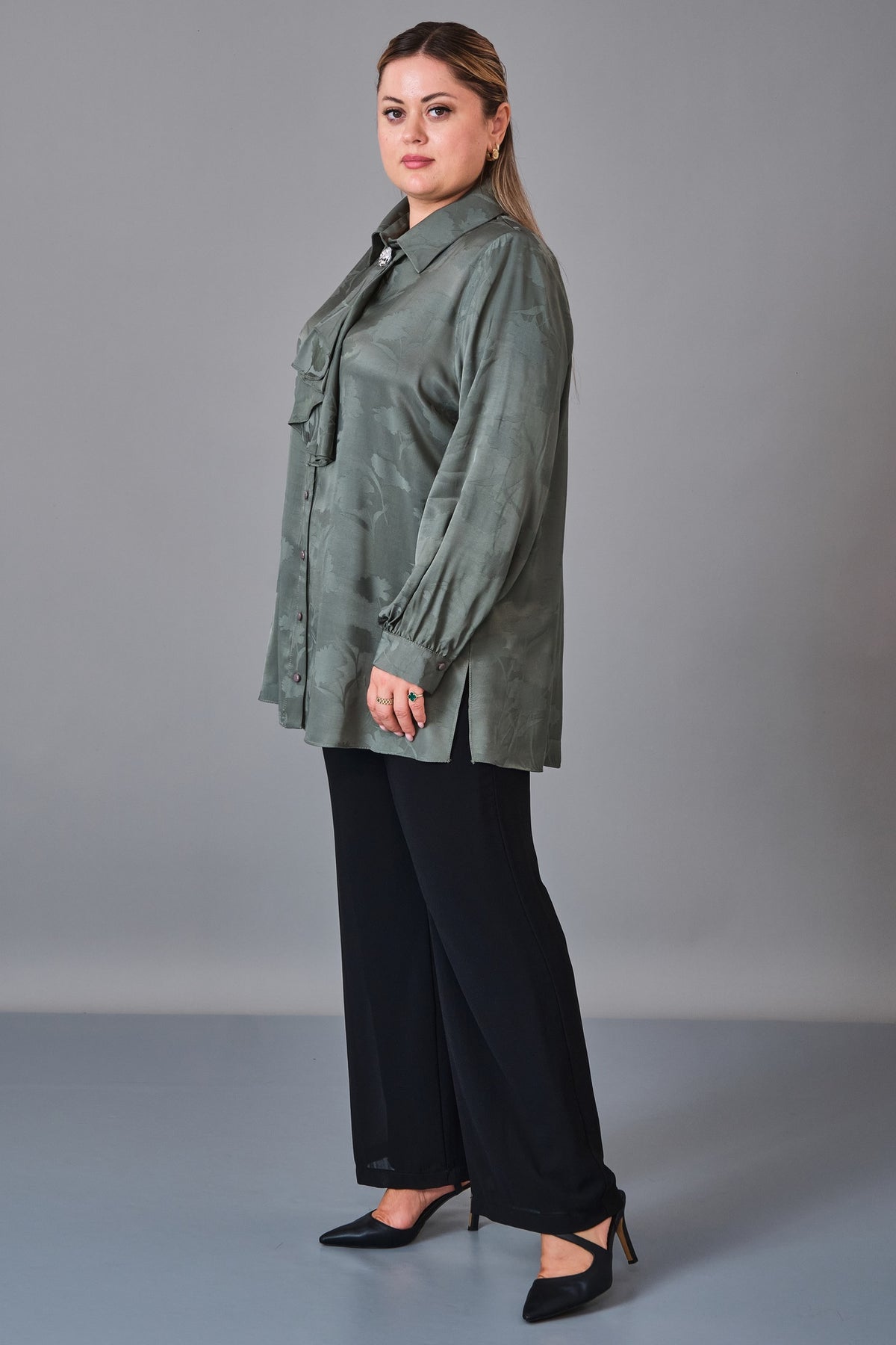 Kifayet - Extended Plus Size Shirt (KFT27K23815)