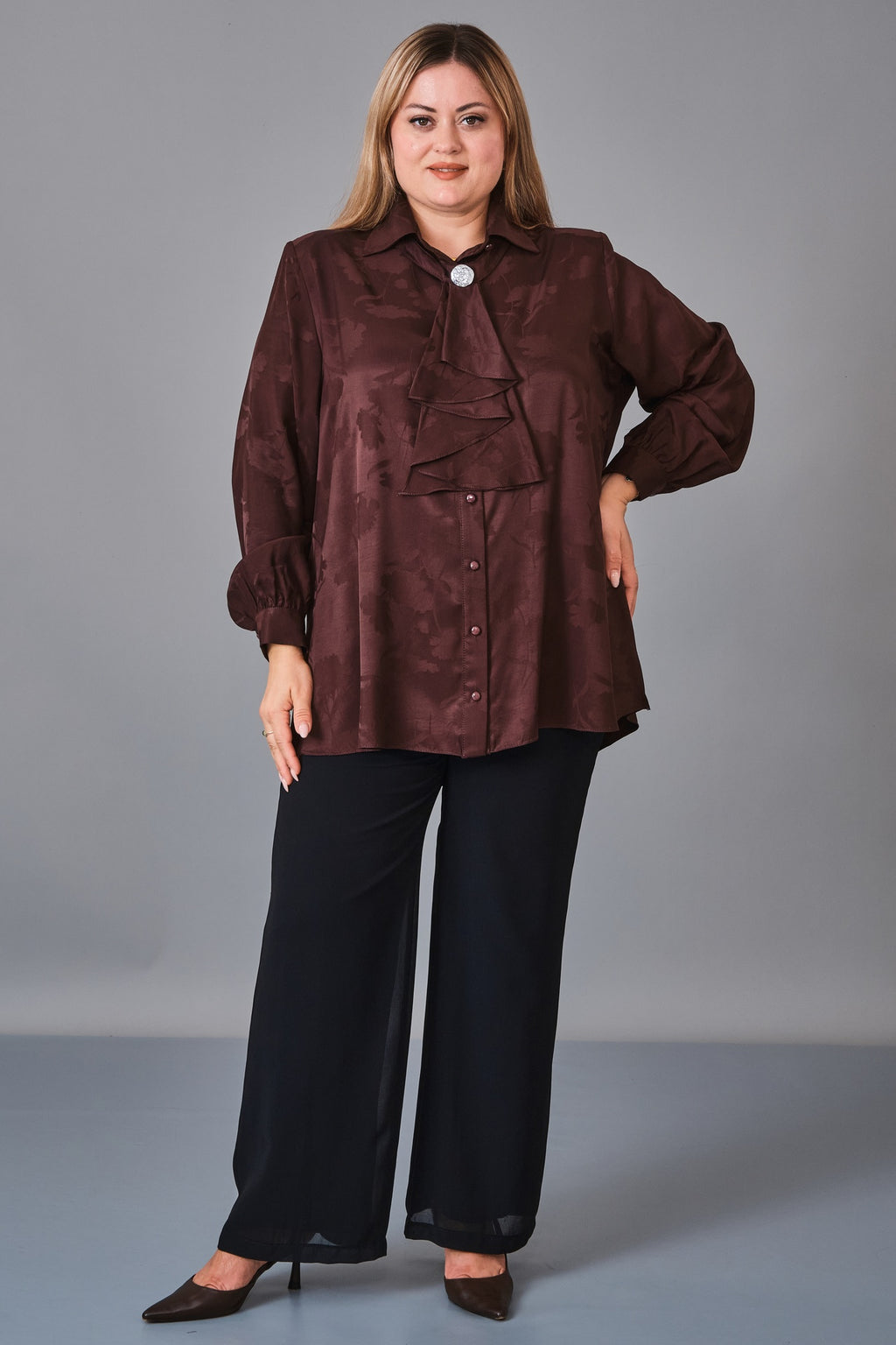Kifayet - Extended Plus Size Shirt (KFT27K23815)
