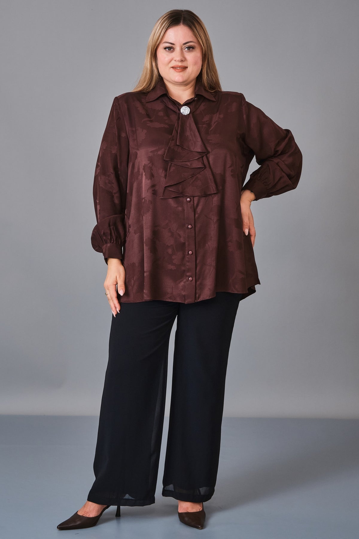 Kifayet - Extended Plus Size Shirt (KFT27K23815)