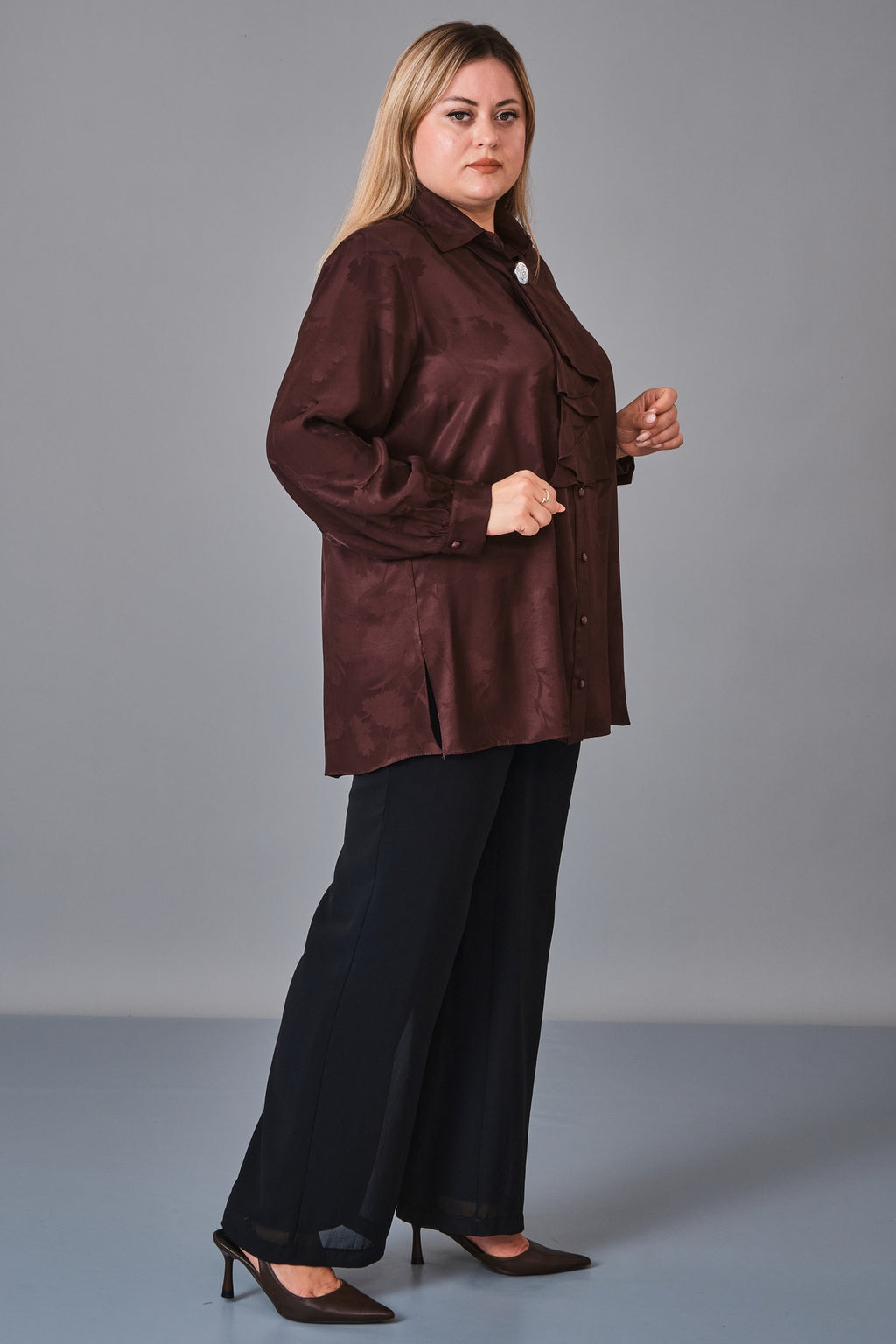 Kifayet - Extended Plus Size Shirt (KFT27K23815)
