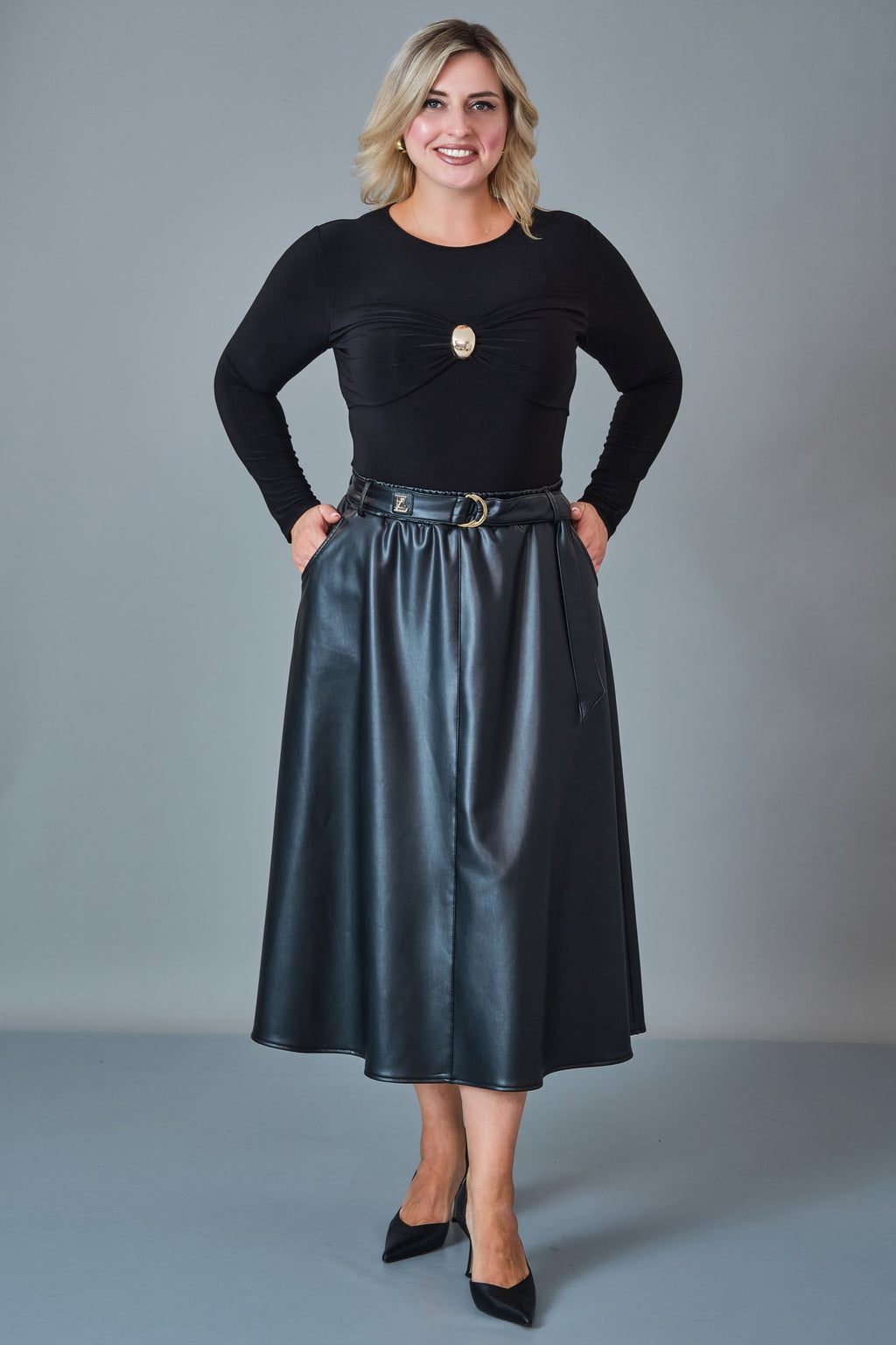 Elitline - Plus Size Skirt (ELT27K2-66-4041) - 8690200254819