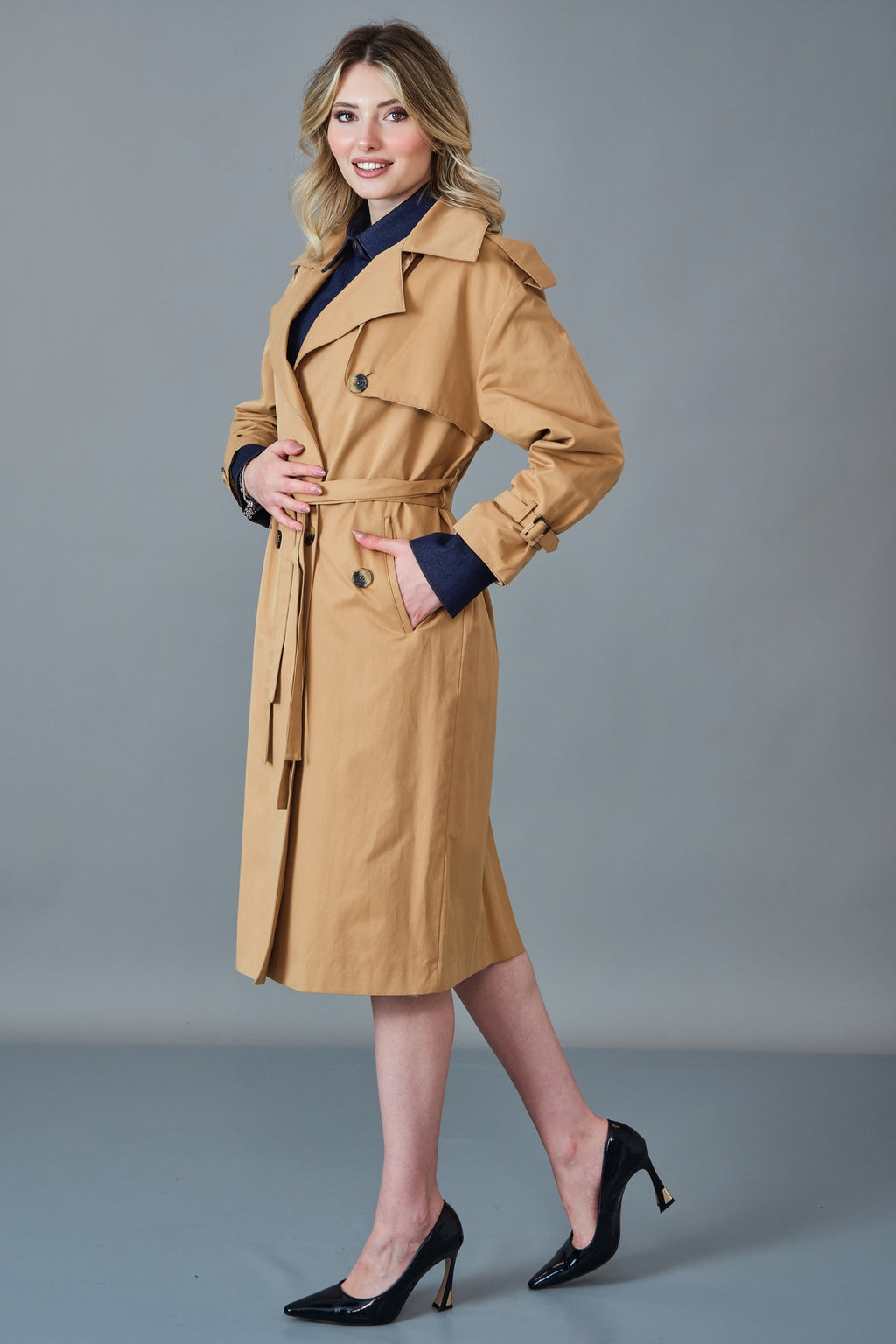 Diagonal - Regular Size Trench Coat (DGN27K90651)