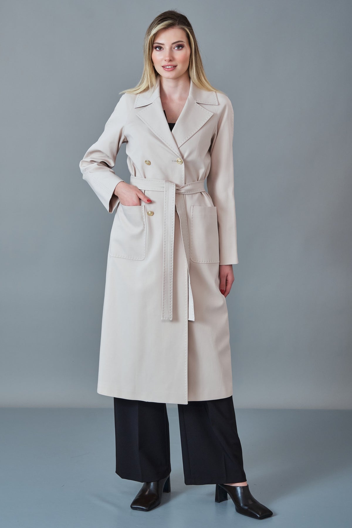 Renata - Regular Size Trench Coat (REN27KP3842) - 8690200256806