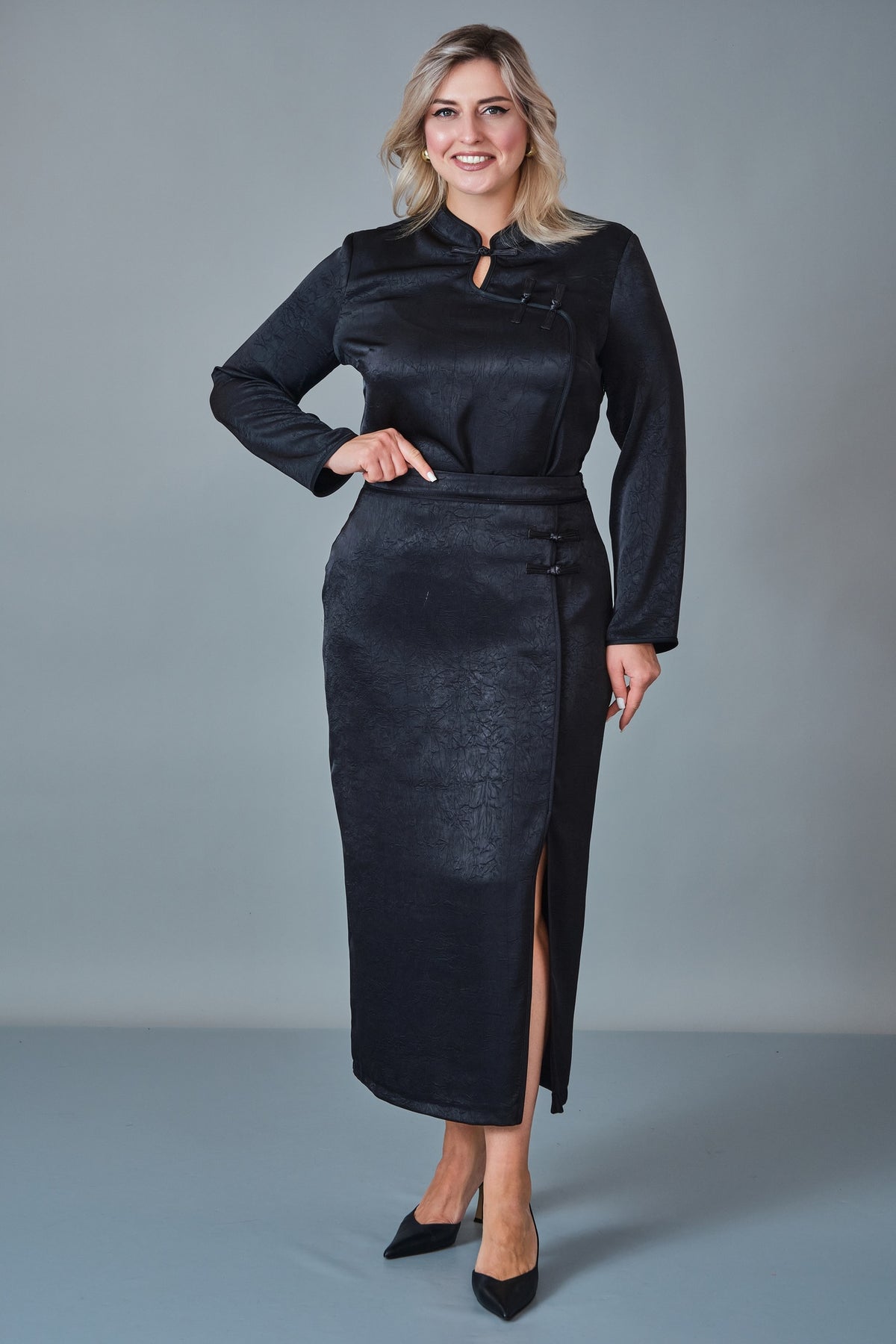 Laluce - Plus Size Skirt (L2.K27.EK.2D93) - 8690200258572
