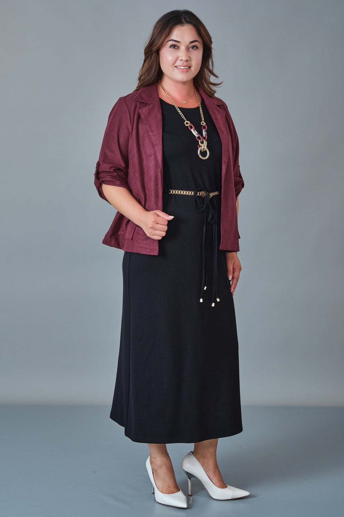 Dress Port - Plus Size Dress (DSP27K3685) - 8690200258879