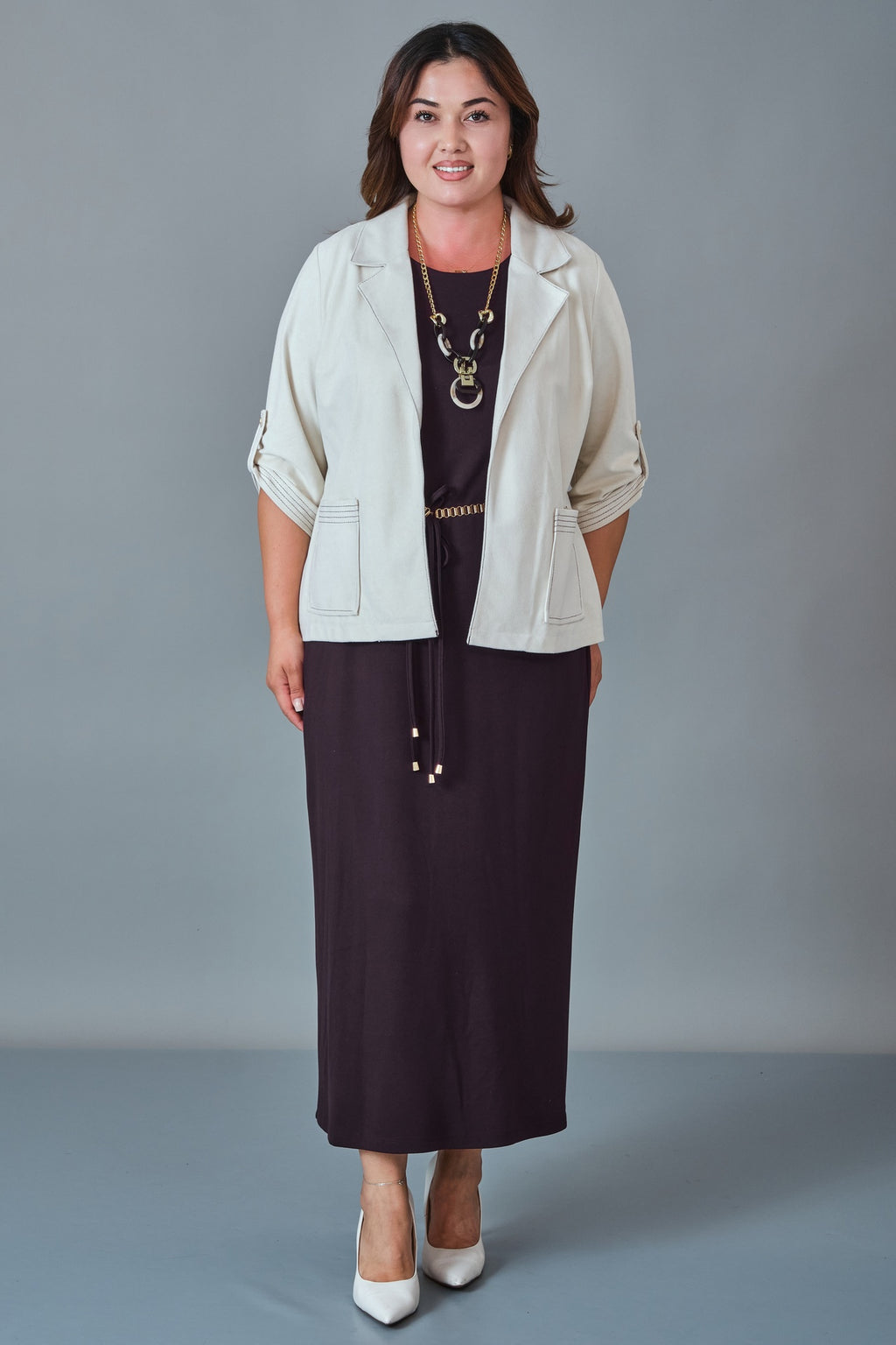 Dress Port - Plus Size Dress (DSP27K3685) - 8690200258886