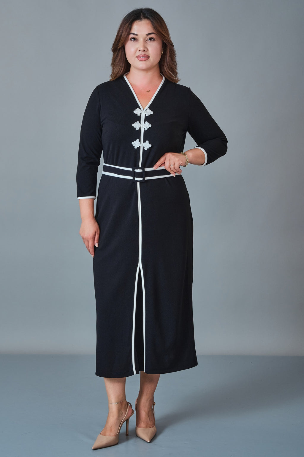 Dress Port - Plus Size Dress (DSP27K5836) - 8690200258909