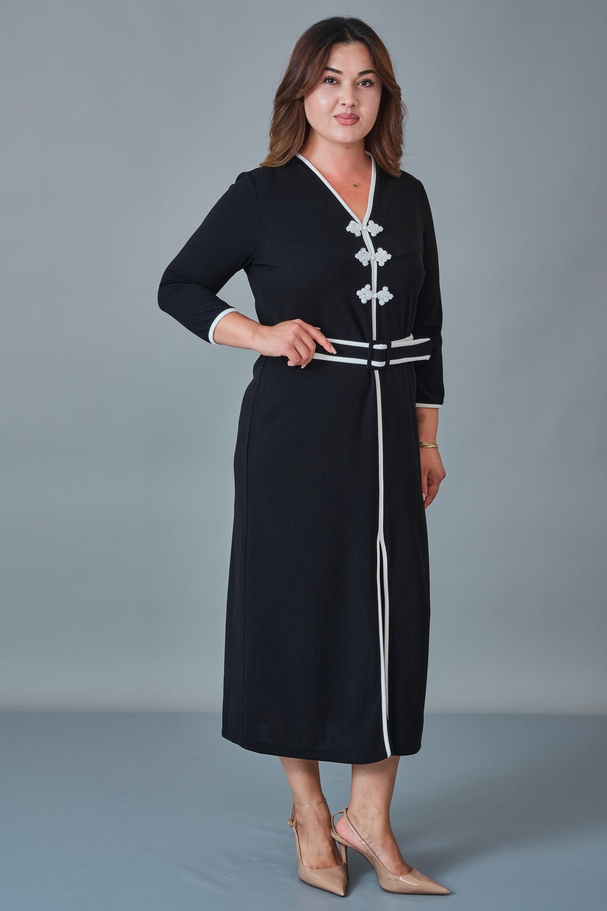 Dress Port - Plus Size Dress (DSP27K5836) - 8690200258909