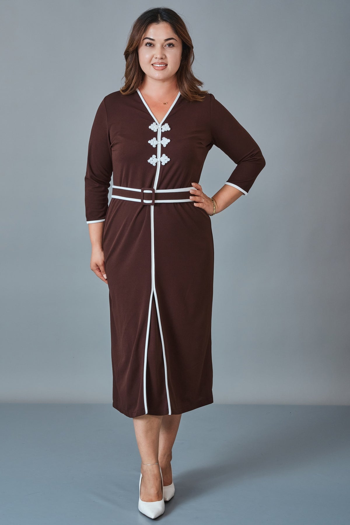 Dress Port - Plus Size Dress (DSP27K5836) - 8690200258916