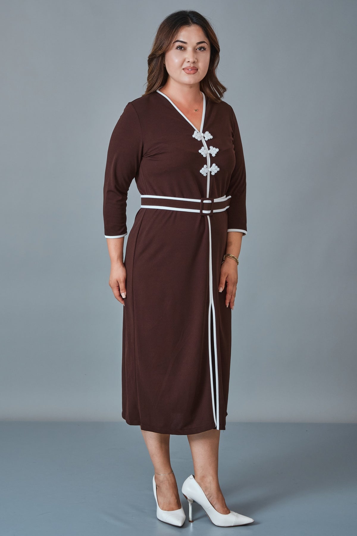 Dress Port - Plus Size Dress (DSP27K5836) - 8690200258916