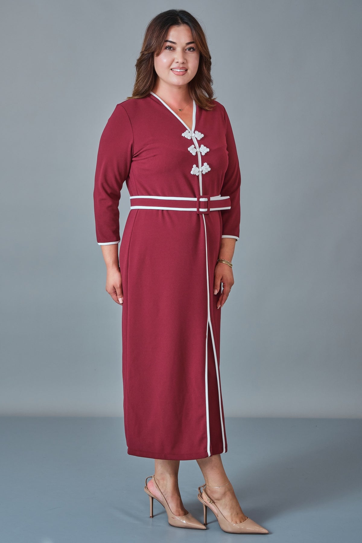 Dress Port - Plus Size Dress (DSP27K5836) - 8690200258923