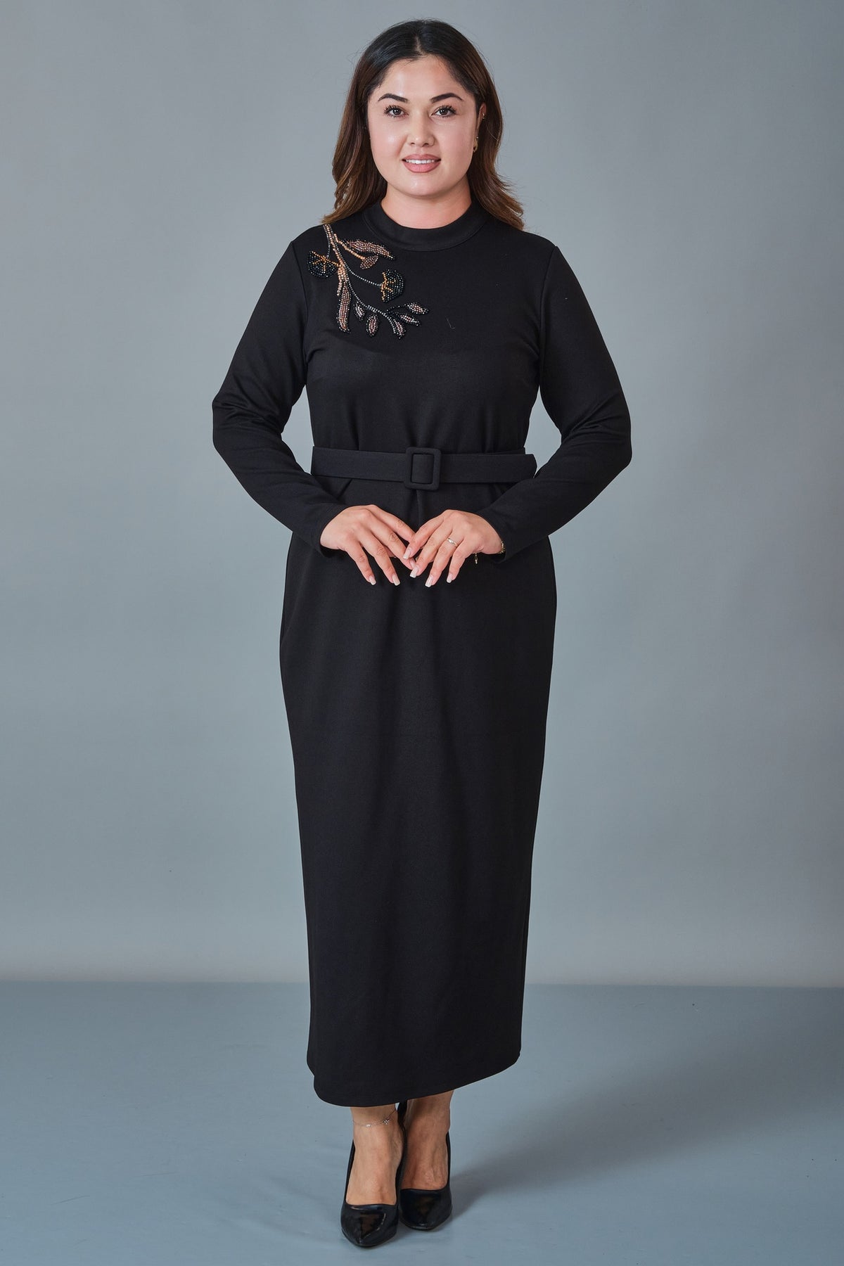 Dress Port - Plus Size Dress (DSP27K5845) - 8690200258930