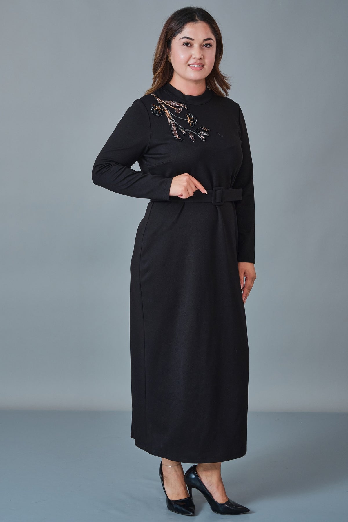 Dress Port - Plus Size Dress (DSP27K5845) - 8690200258930