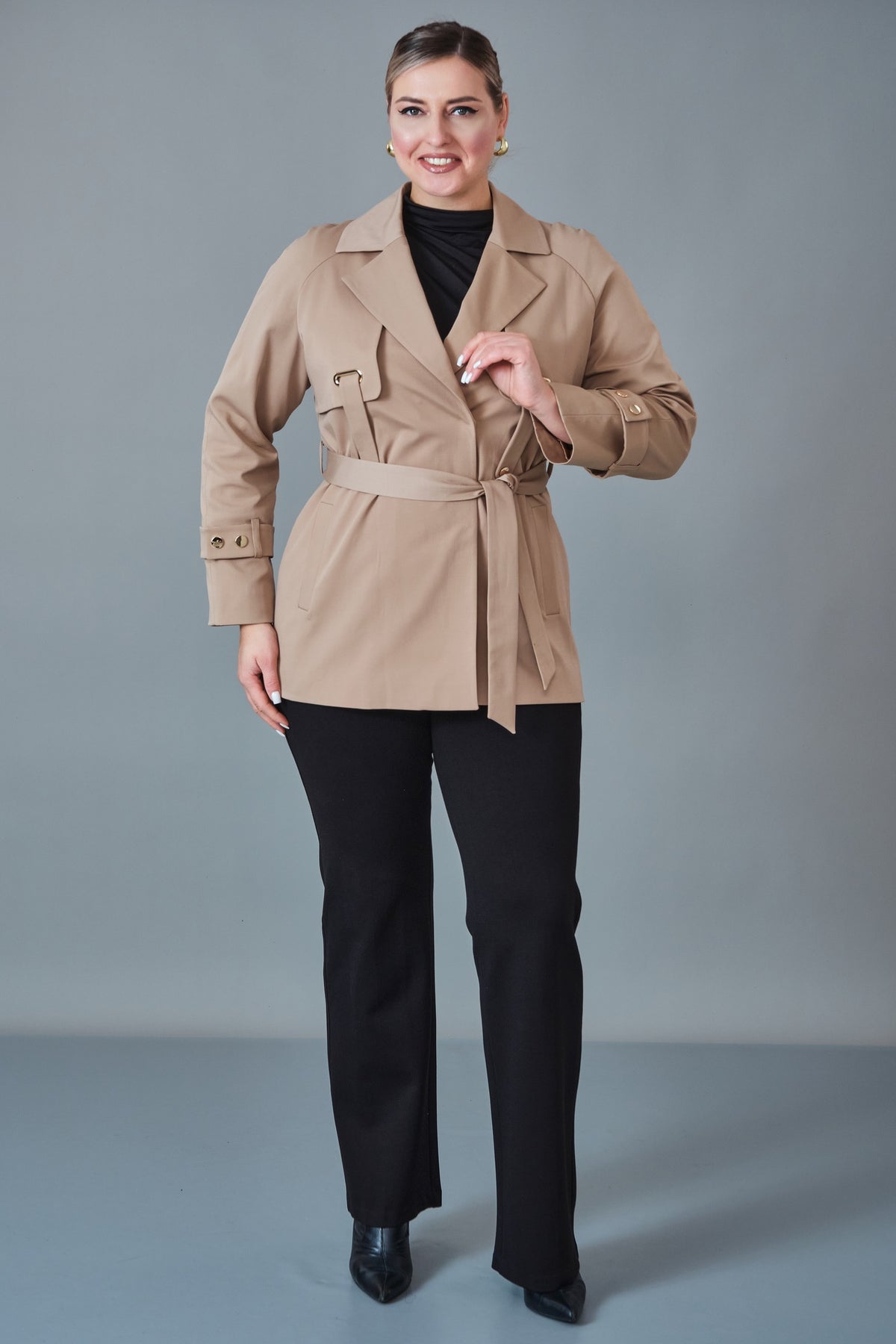 Vivaldi - Plus Size Trench Coat (VVL27K4625)
