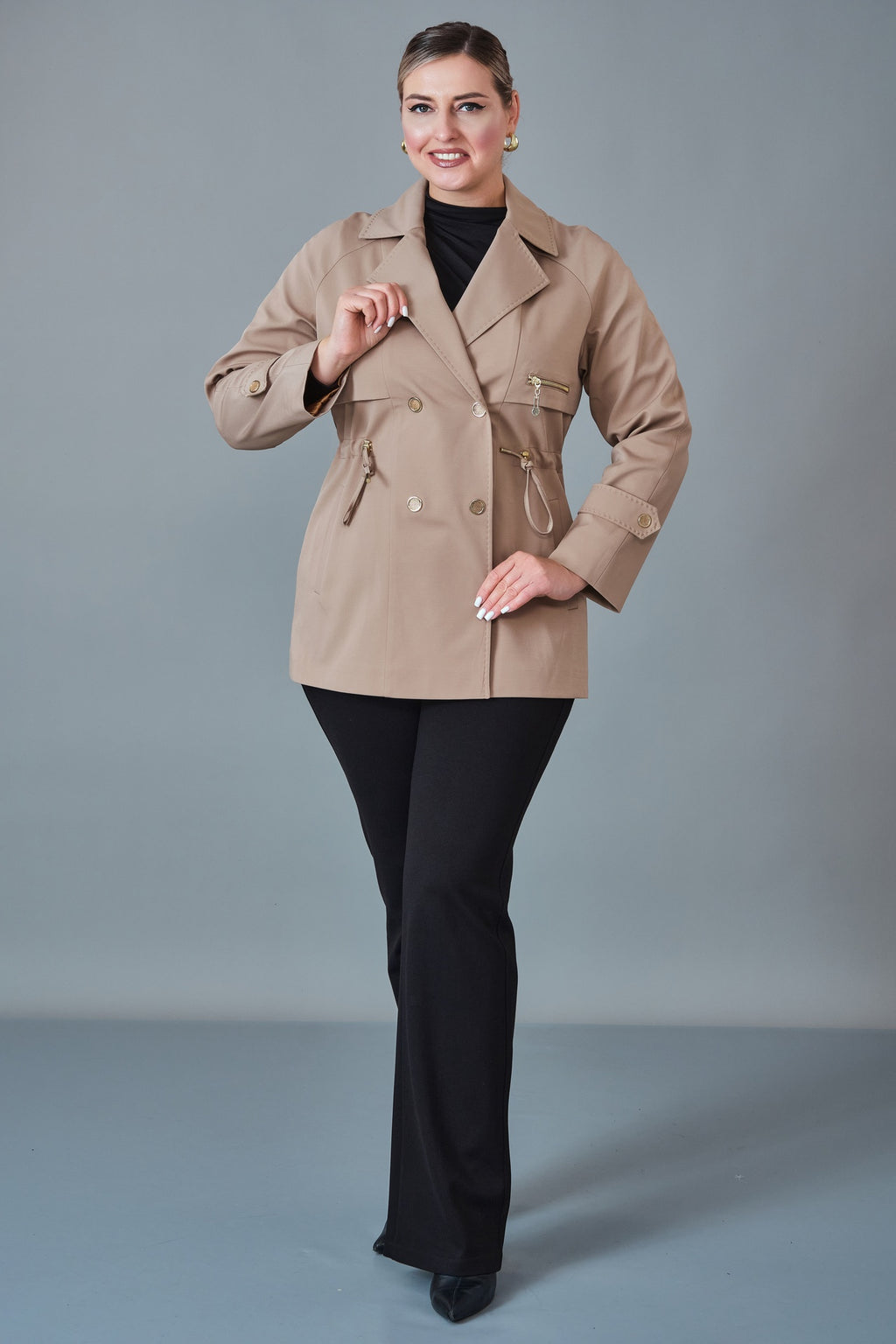 Vivaldi - Plus Size Trench Coat (VVL27K4427)