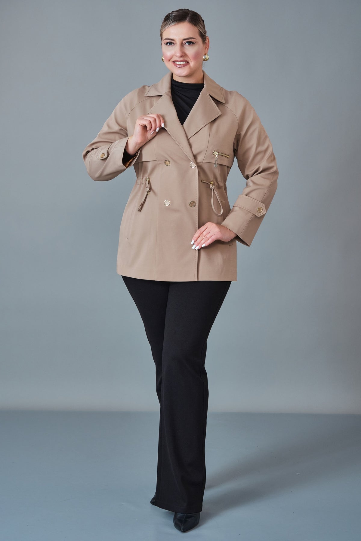 Vivaldi - Plus Size Trench Coat (VVL27K4427)