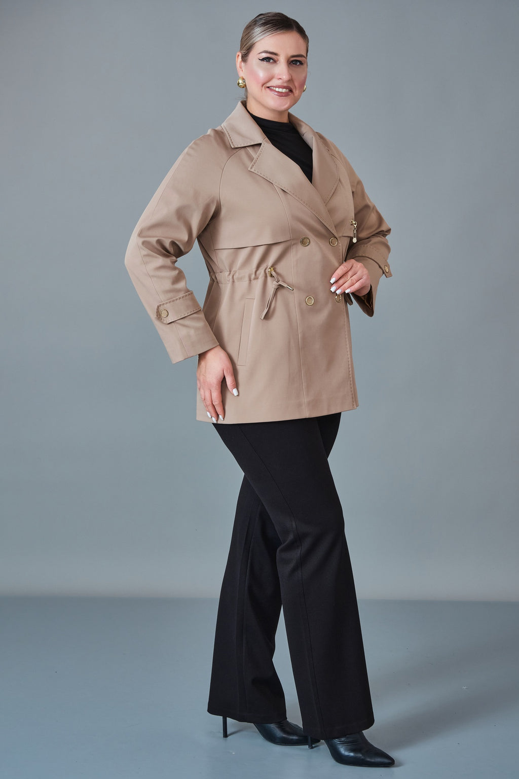 Vivaldi - Plus Size Trench Coat (VVL27K4427)