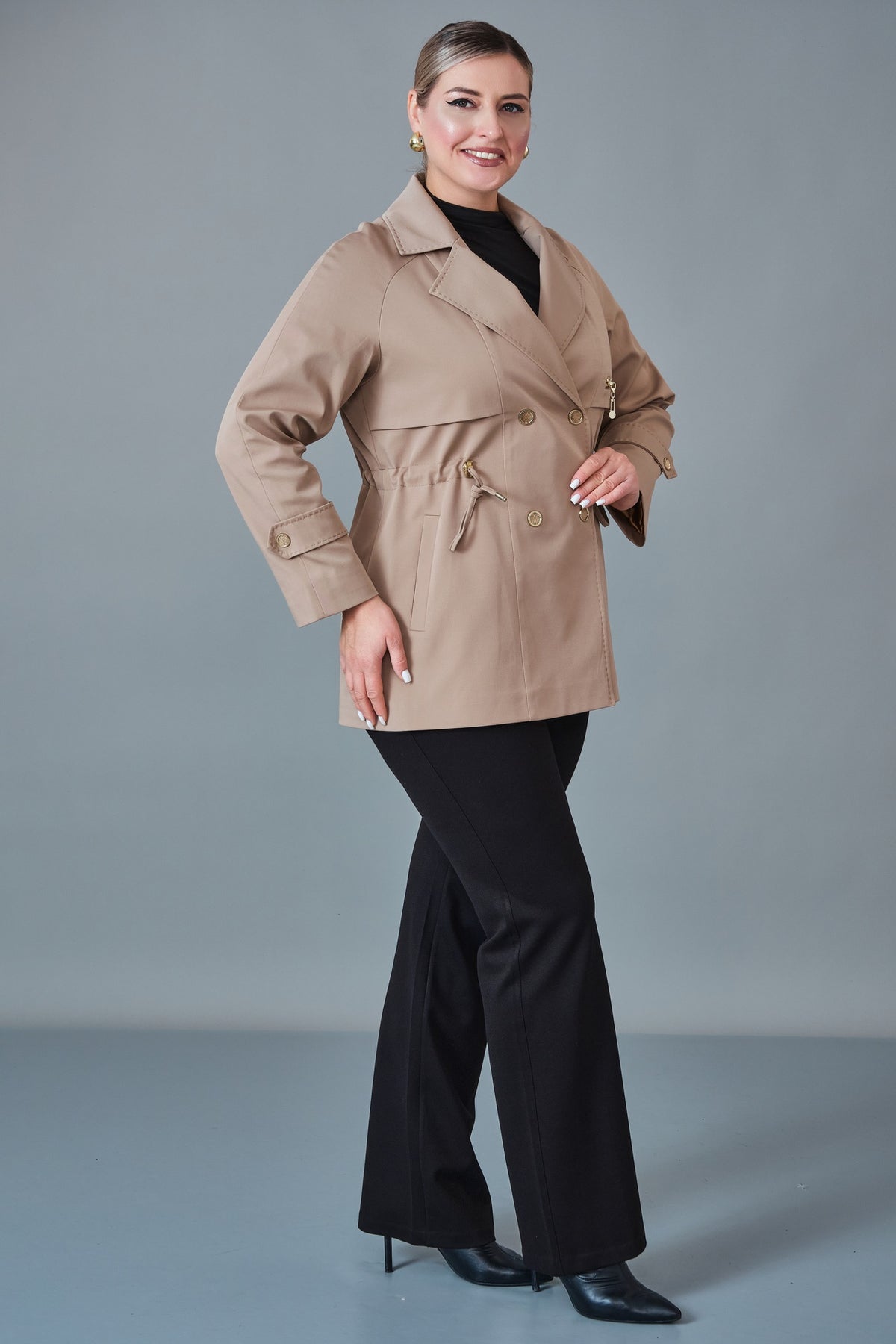 Vivaldi - Plus Size Trench Coat (VVL27K4427)