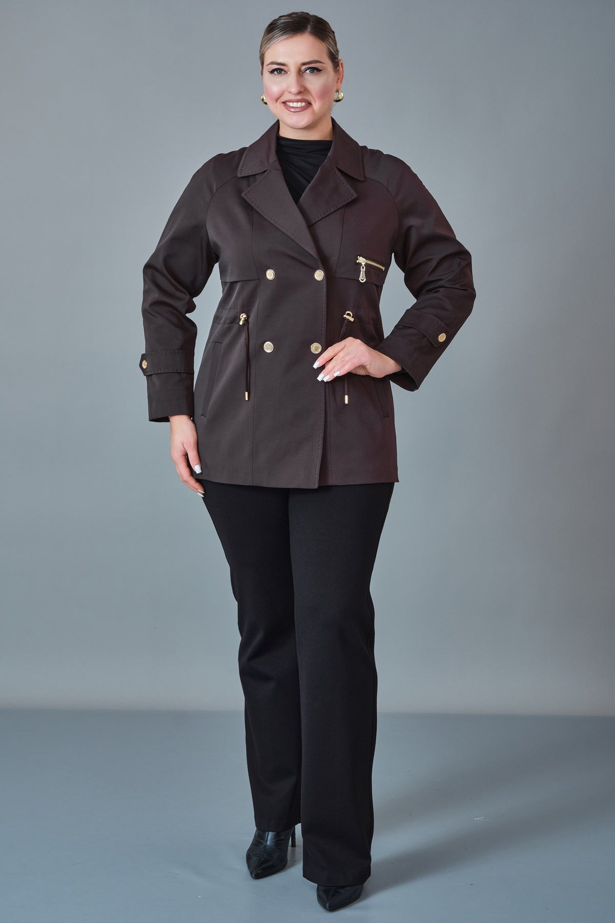 Vivaldi - Plus Size Trench Coat (VVL27K4427)