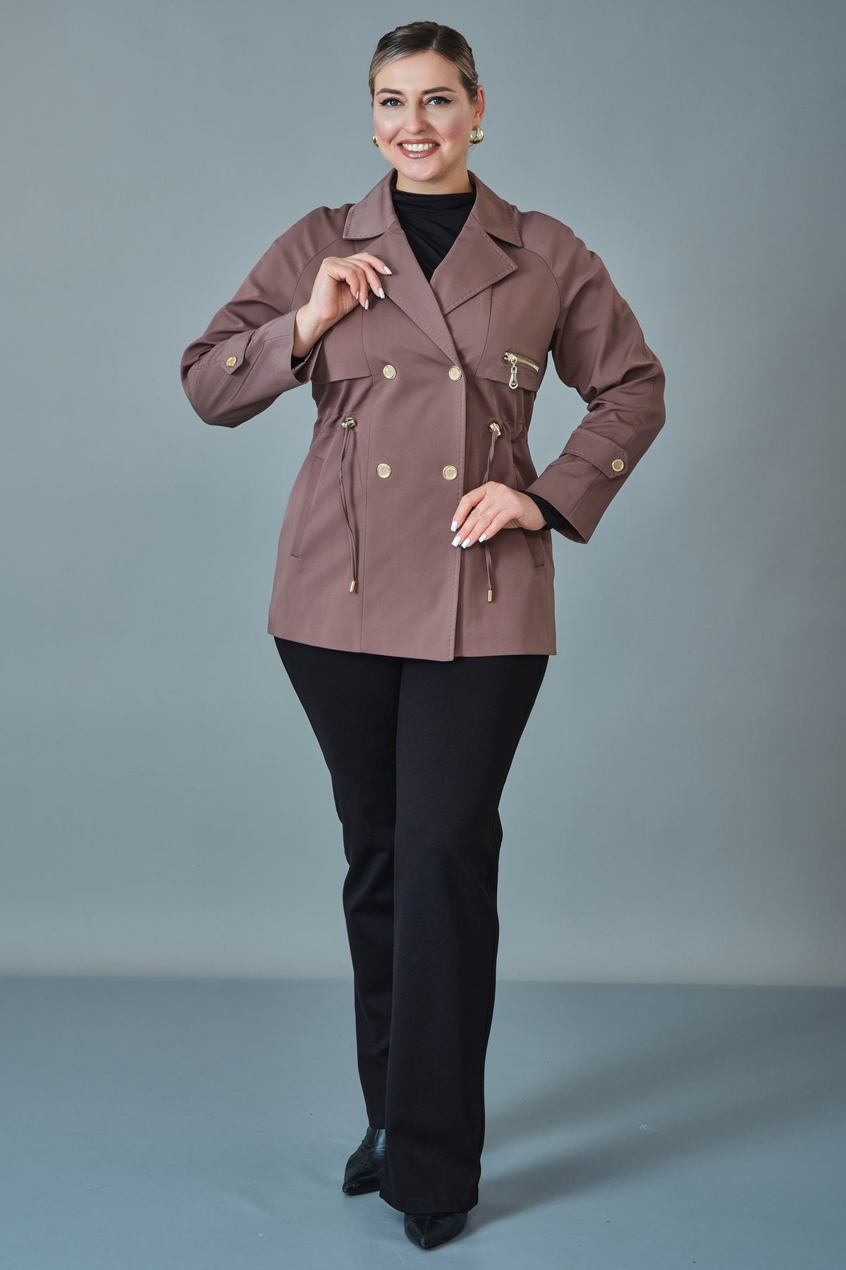 Vivaldi - Plus Size Trench Coat (VVL27K4427)
