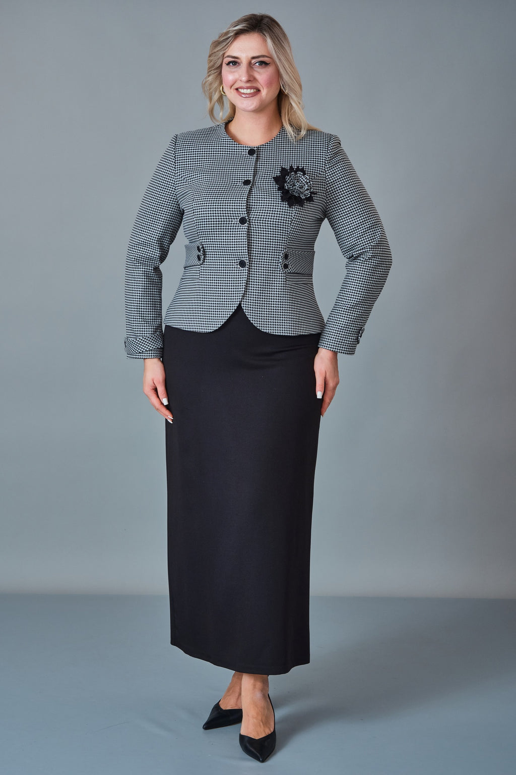Hatunca - Plus Size Suit (HTC27K184259BB)