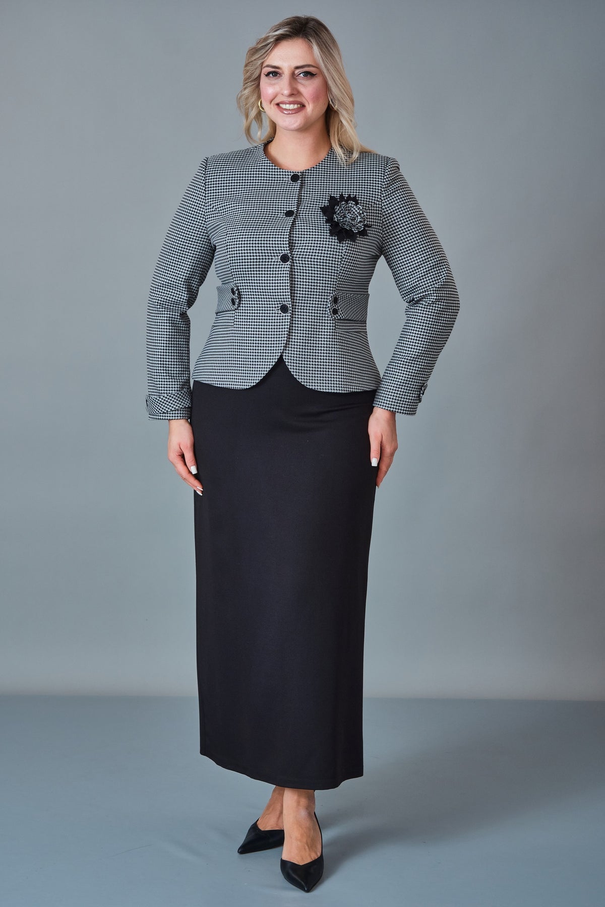 Hatunca - Plus Size Suit (HTC27K184259BB)