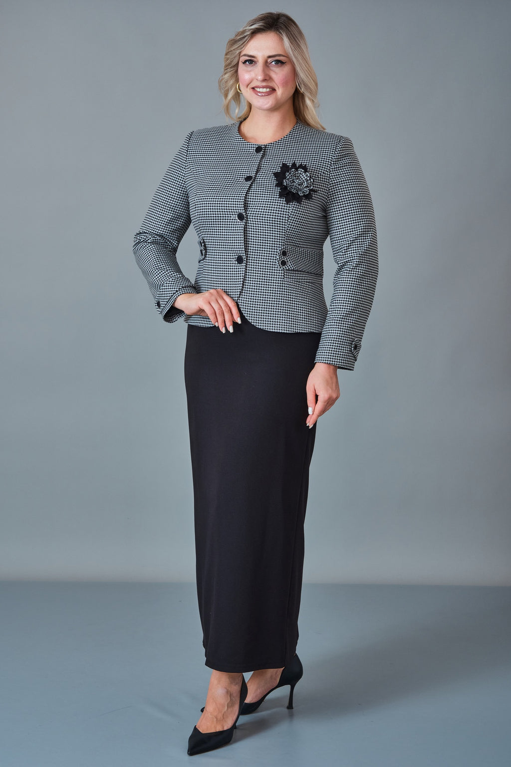 Hatunca - Plus Size Suit (HTC27K184259BB)