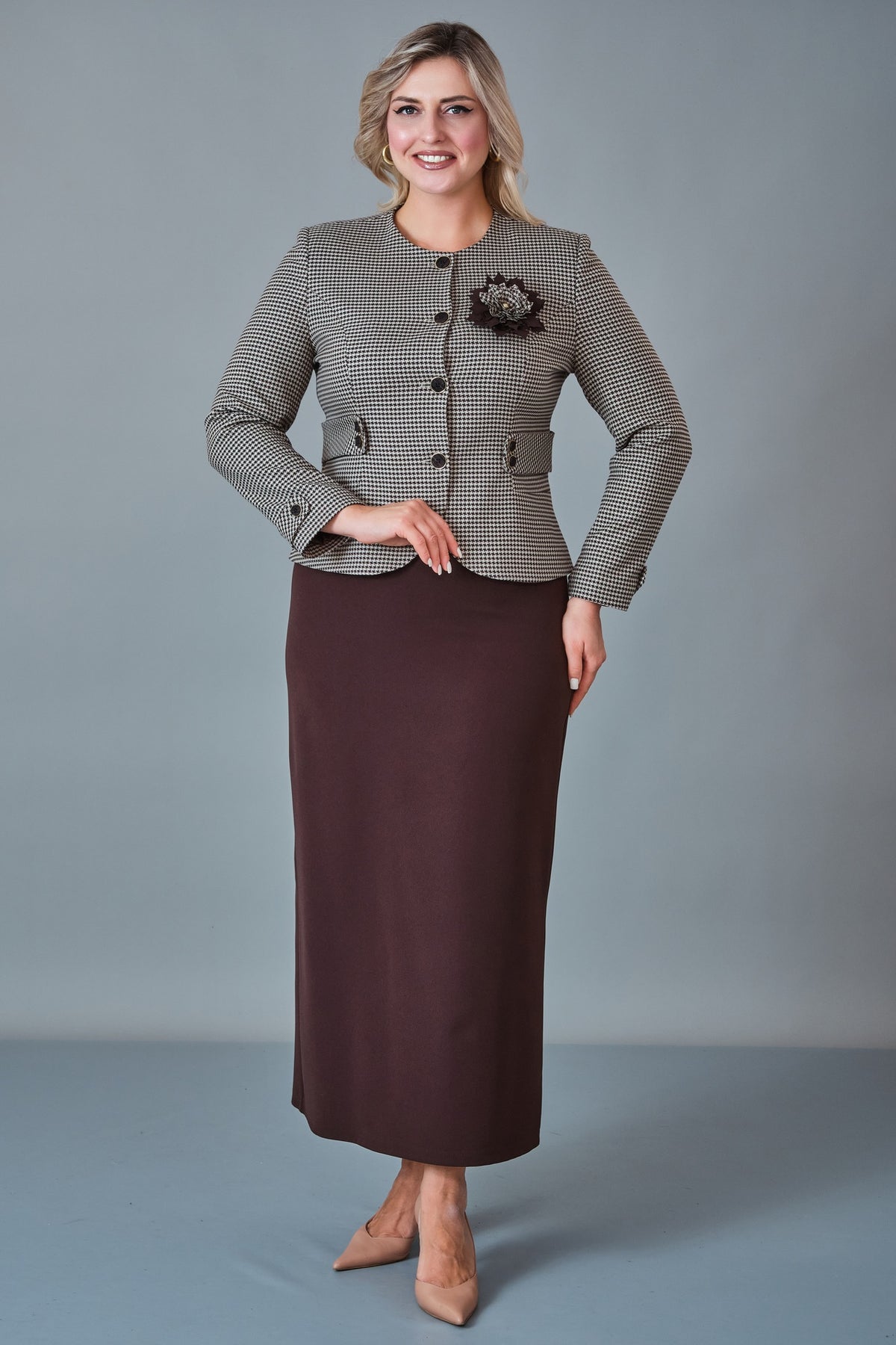 Hatunca - Plus Size Suit (HTC27K184259BB)