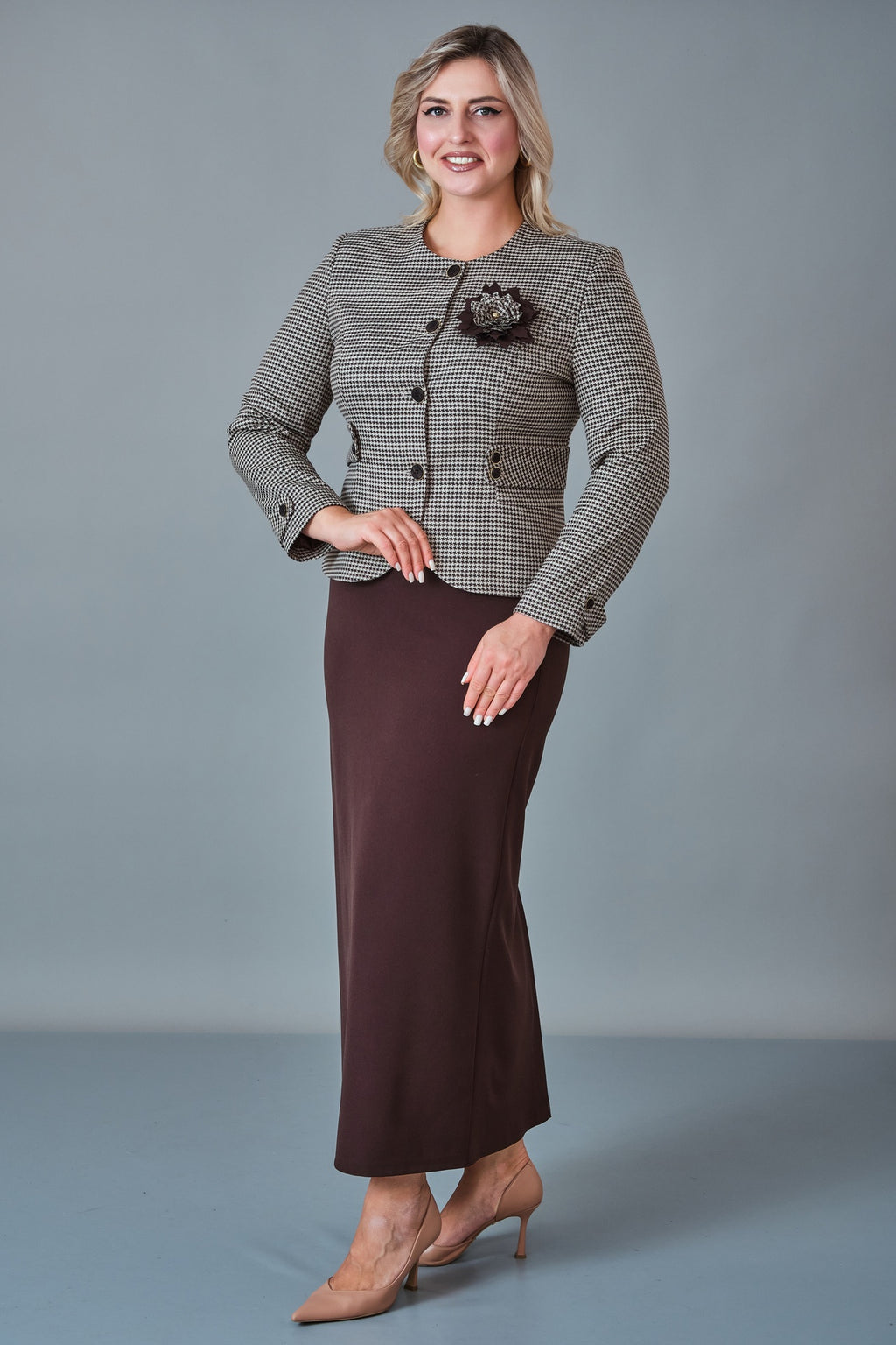 Hatunca - Plus Size Suit (HTC27K184259BB)