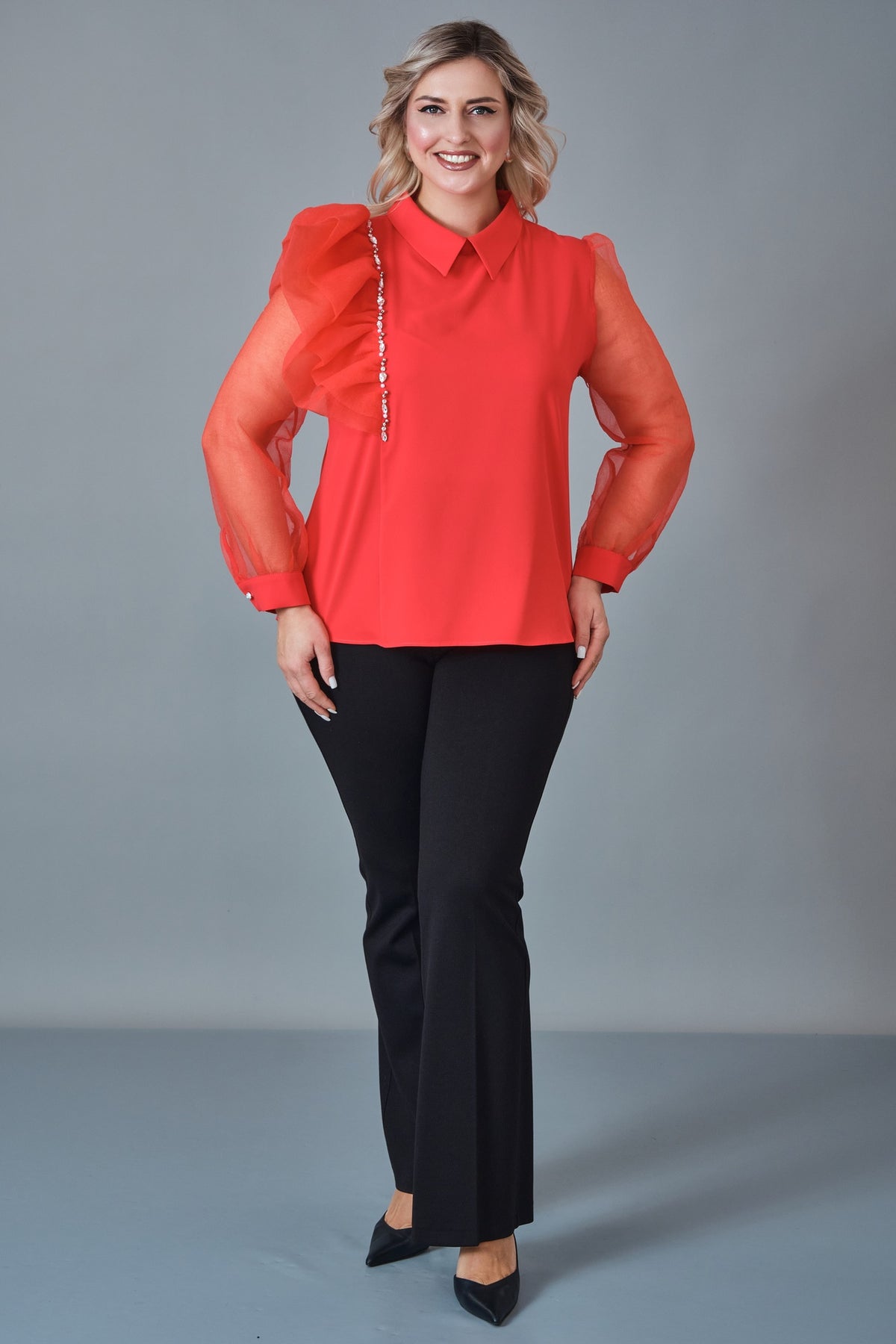 Modalinda - Plus Size Blouse (MDL27K51156)